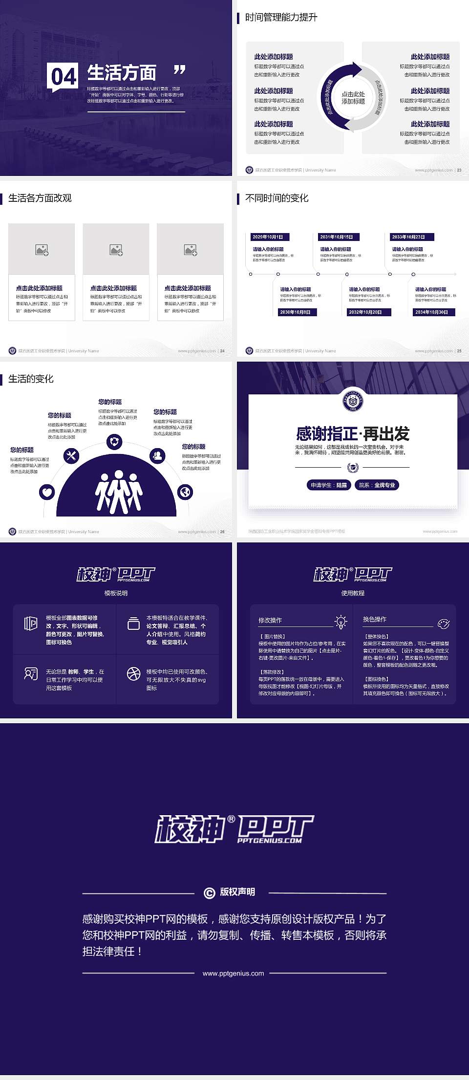 陕西国防工业职业技术学院专用国家奖学金答辩PPT模板4:3格式幻灯片预览图4