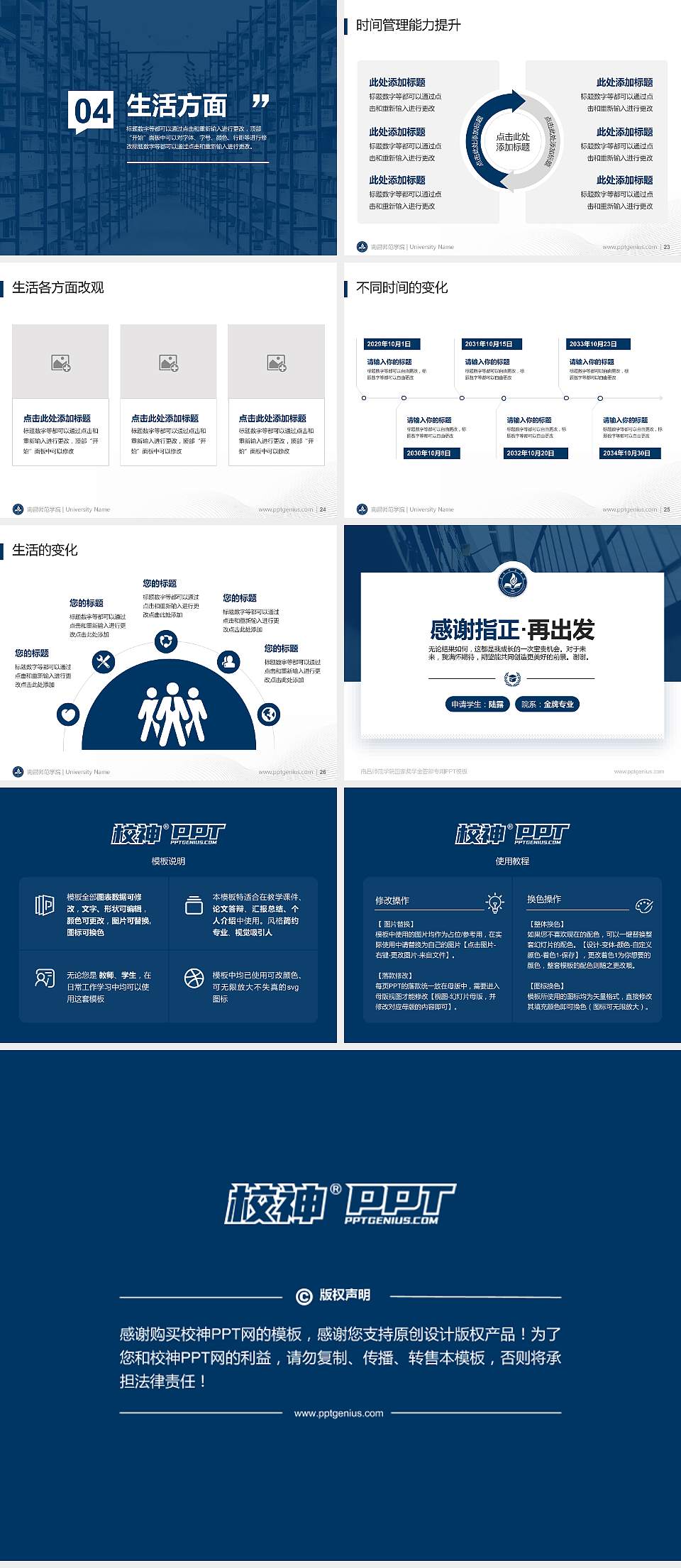 南昌师范学院专用国家奖学金答辩PPT模板4:3格式幻灯片预览图4