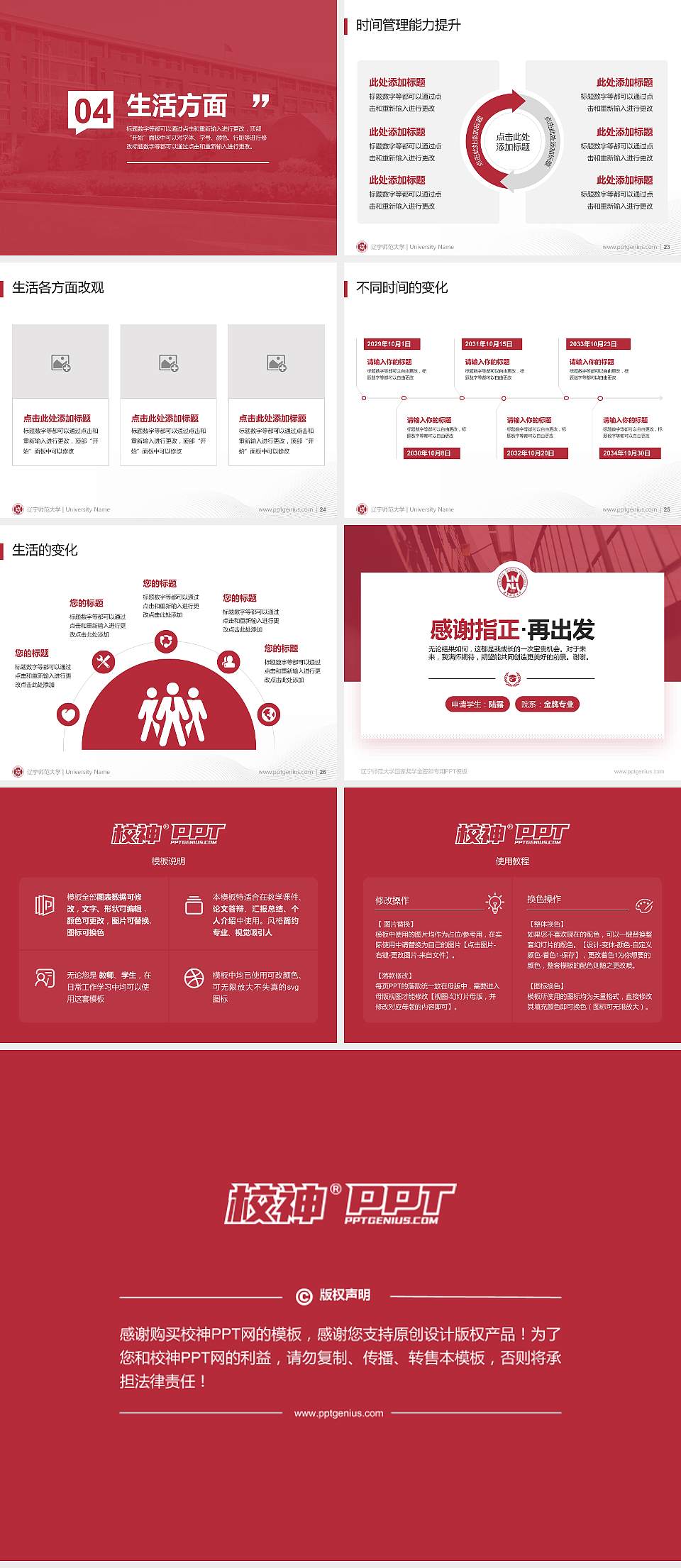 辽宁师范大学专用国家奖学金答辩PPT模板4:3格式幻灯片预览图4