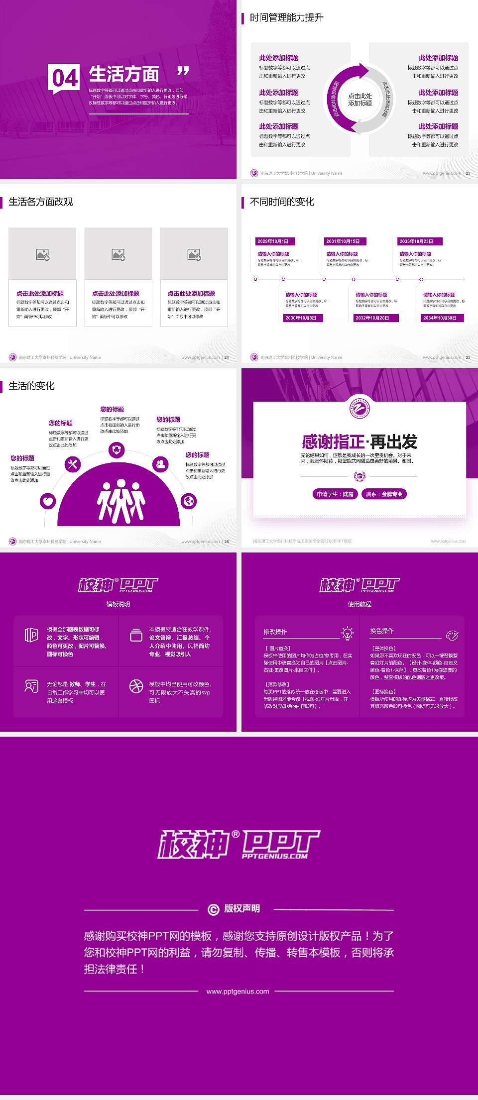 南京理工大学泰州科技学院专用国家奖学金答辩PPT模板4:3格式幻灯片预览图4