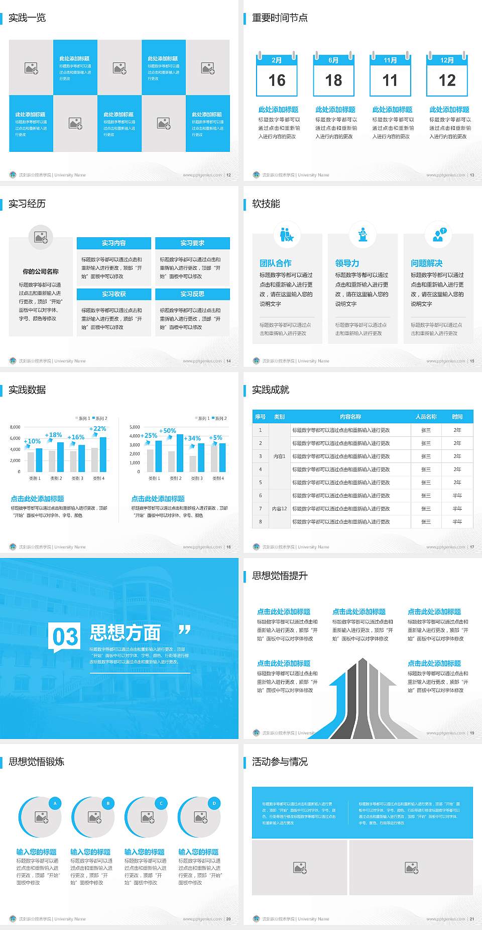 沈阳职业技术学院专用国家奖学金答辩PPT模板4:3格式幻灯片预览图3