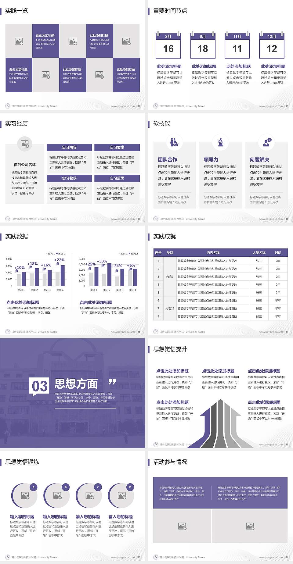 甘肃钢铁职业技术学院专用国家奖学金答辩PPT模板4:3格式幻灯片预览图3