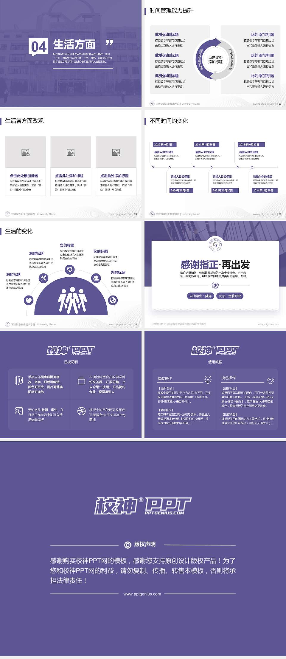 甘肃钢铁职业技术学院专用国家奖学金答辩PPT模板4:3格式幻灯片预览图4