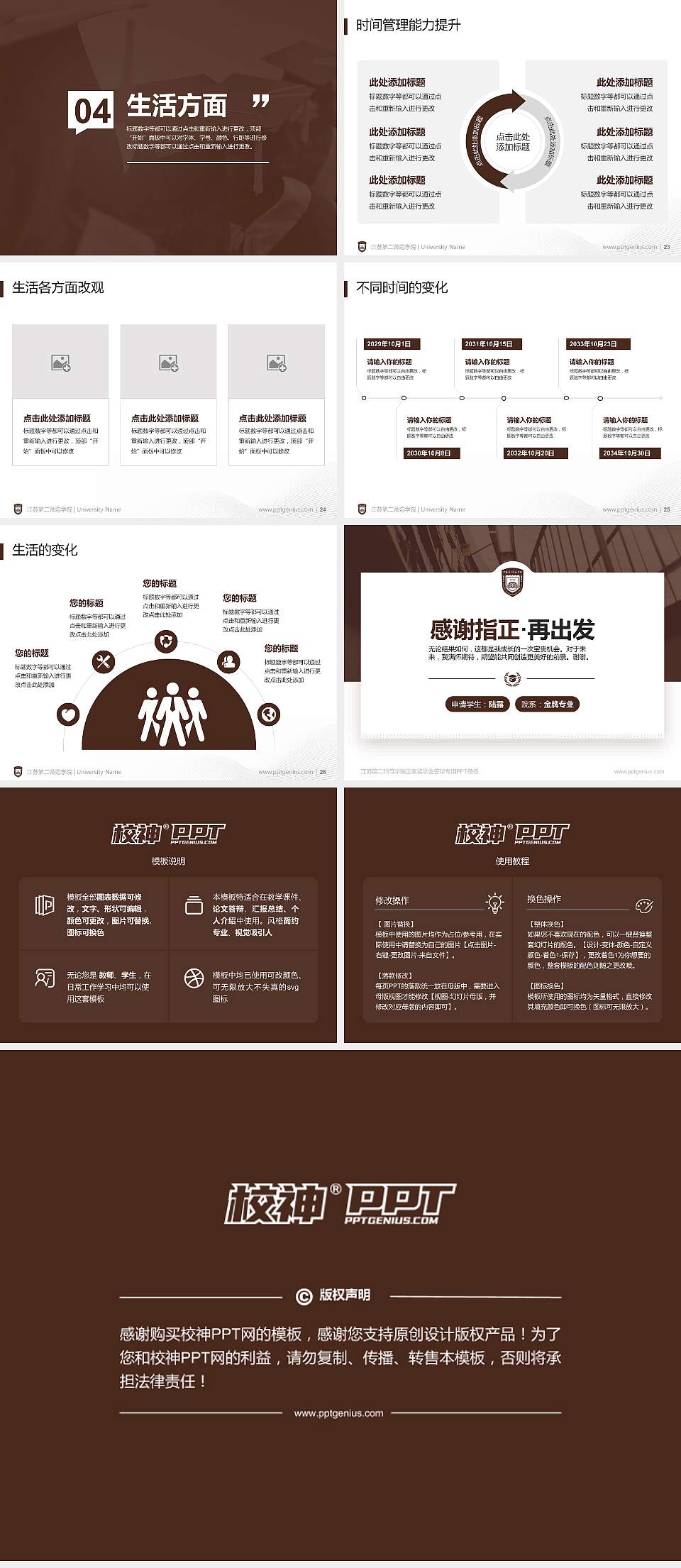 江苏第二师范学院专用国家奖学金答辩PPT模板4:3格式幻灯片预览图4