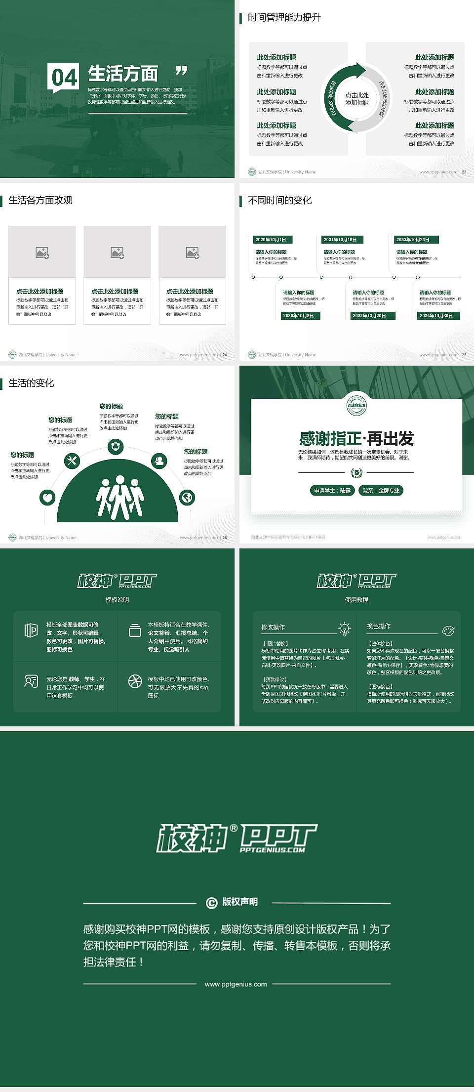 湖北文理学院专用国家奖学金答辩PPT模板4:3格式幻灯片预览图4