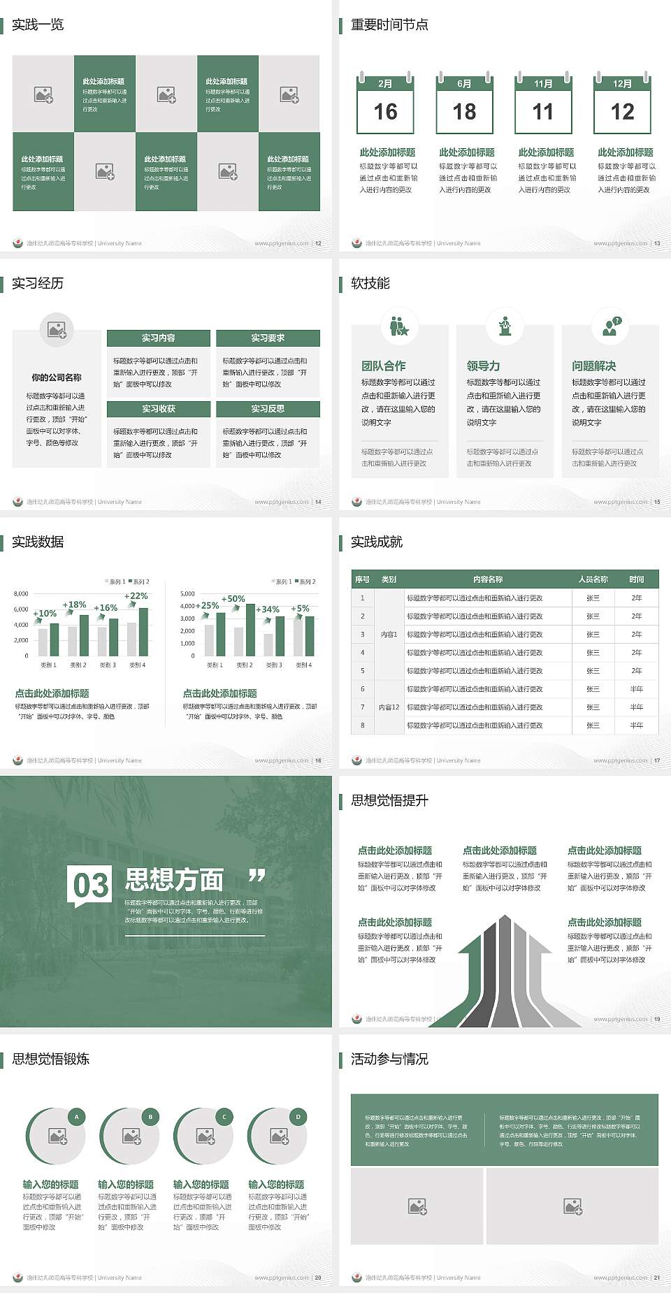 沧州幼儿师范高等专科学校专用国家奖学金答辩PPT模板4:3格式幻灯片预览图3