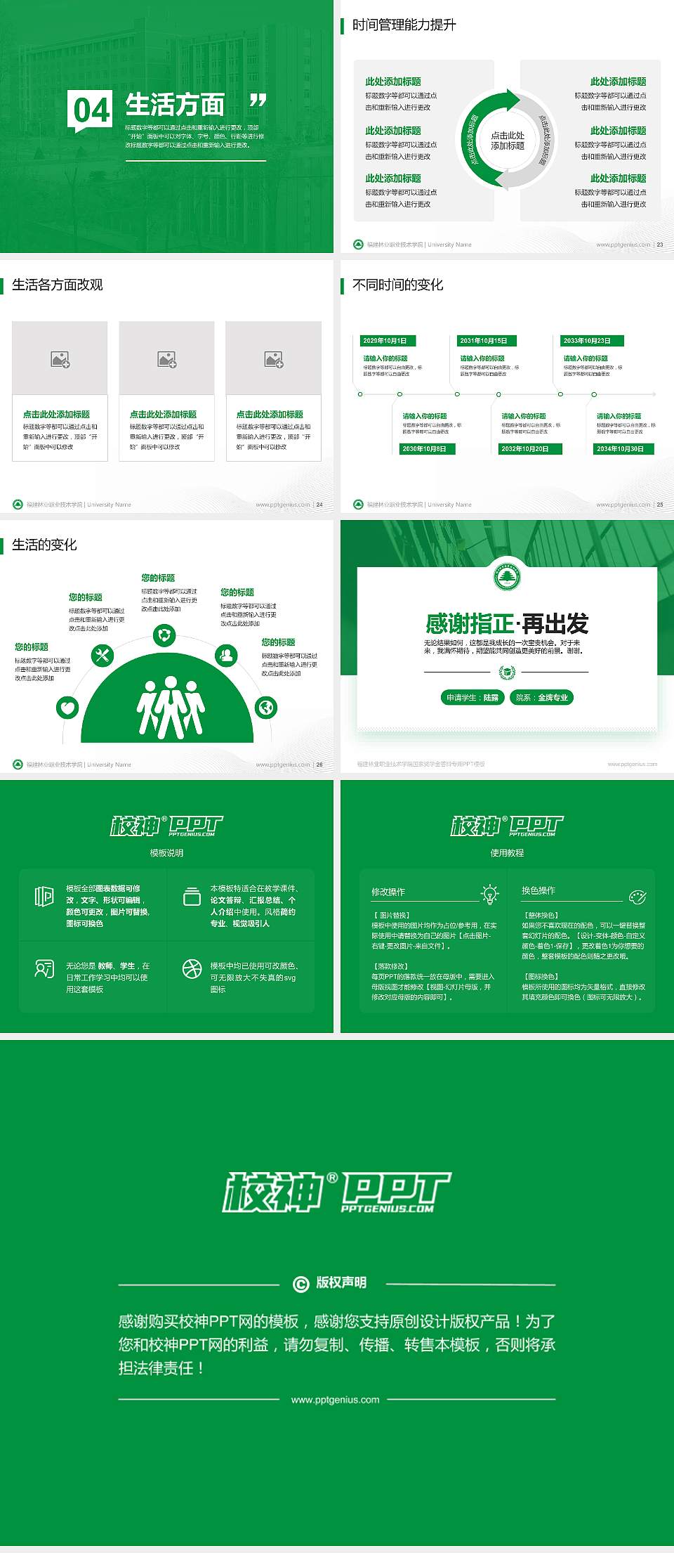 福建林业职业技术学院专用国家奖学金答辩PPT模板4:3格式幻灯片预览图4