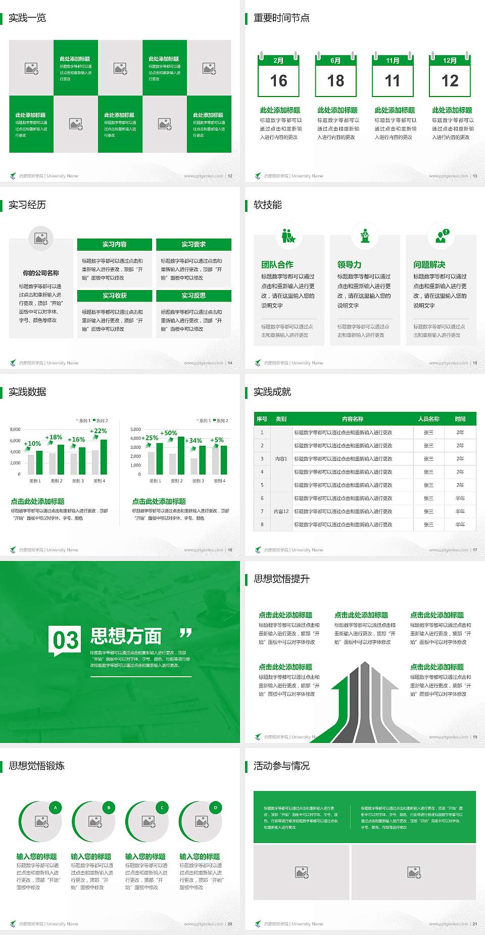西安技师学院专用国家奖学金答辩PPT模板4:3格式幻灯片预览图3
