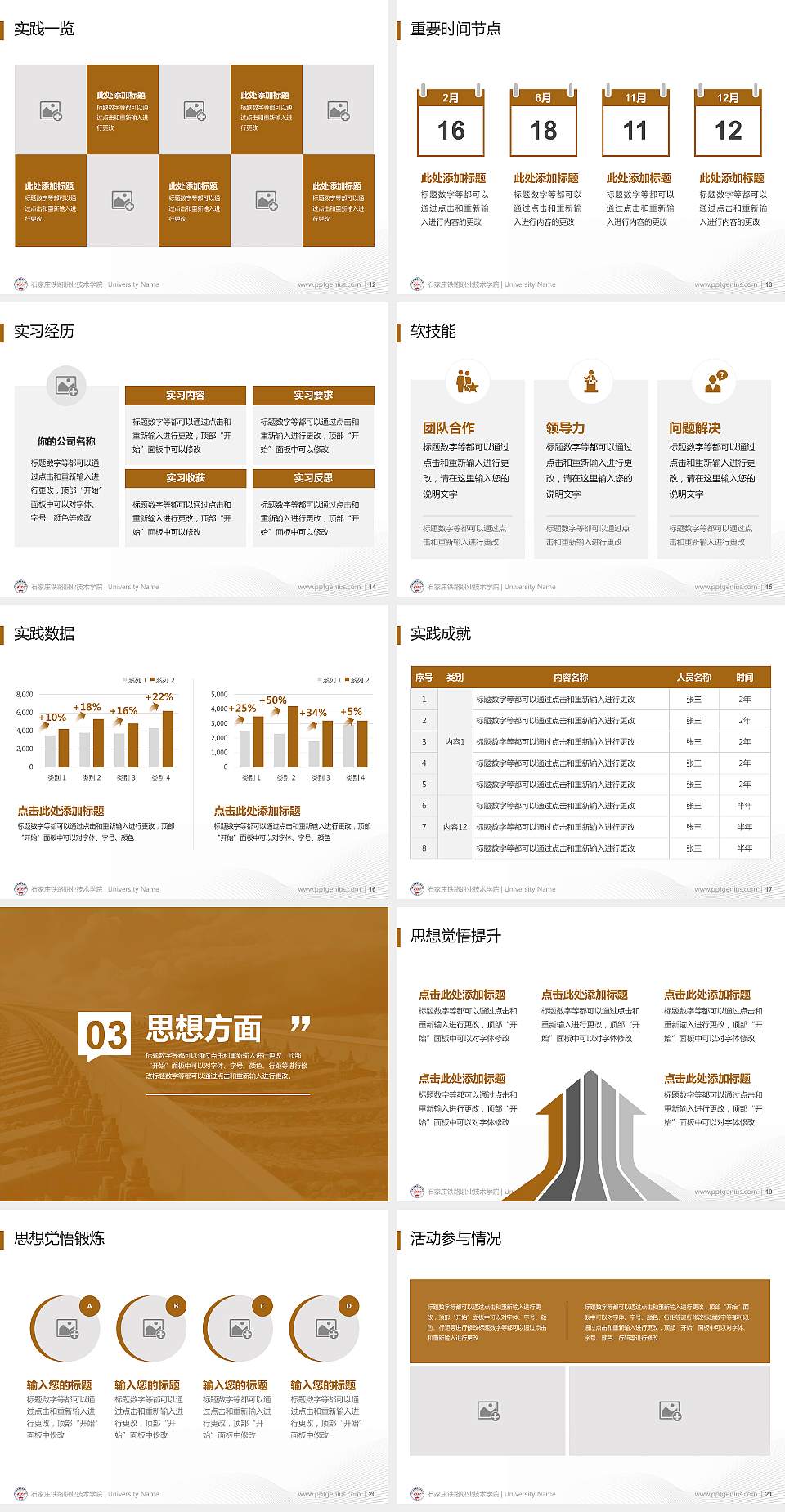 石家庄铁路职业技术学院专用国家奖学金答辩PPT模板4:3格式幻灯片预览图3