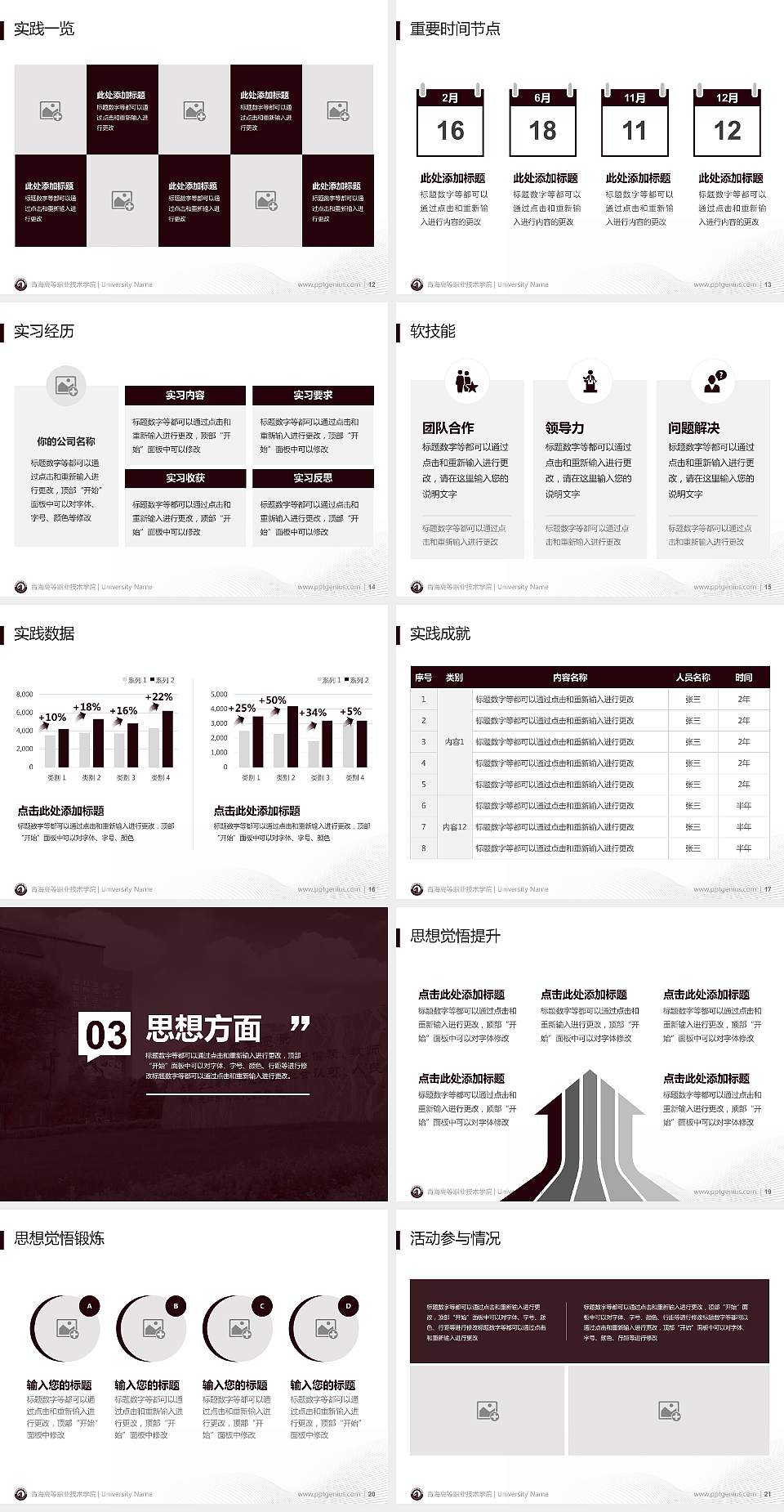 青海高等职业技术学院专用国家奖学金答辩PPT模板4:3格式幻灯片预览图3