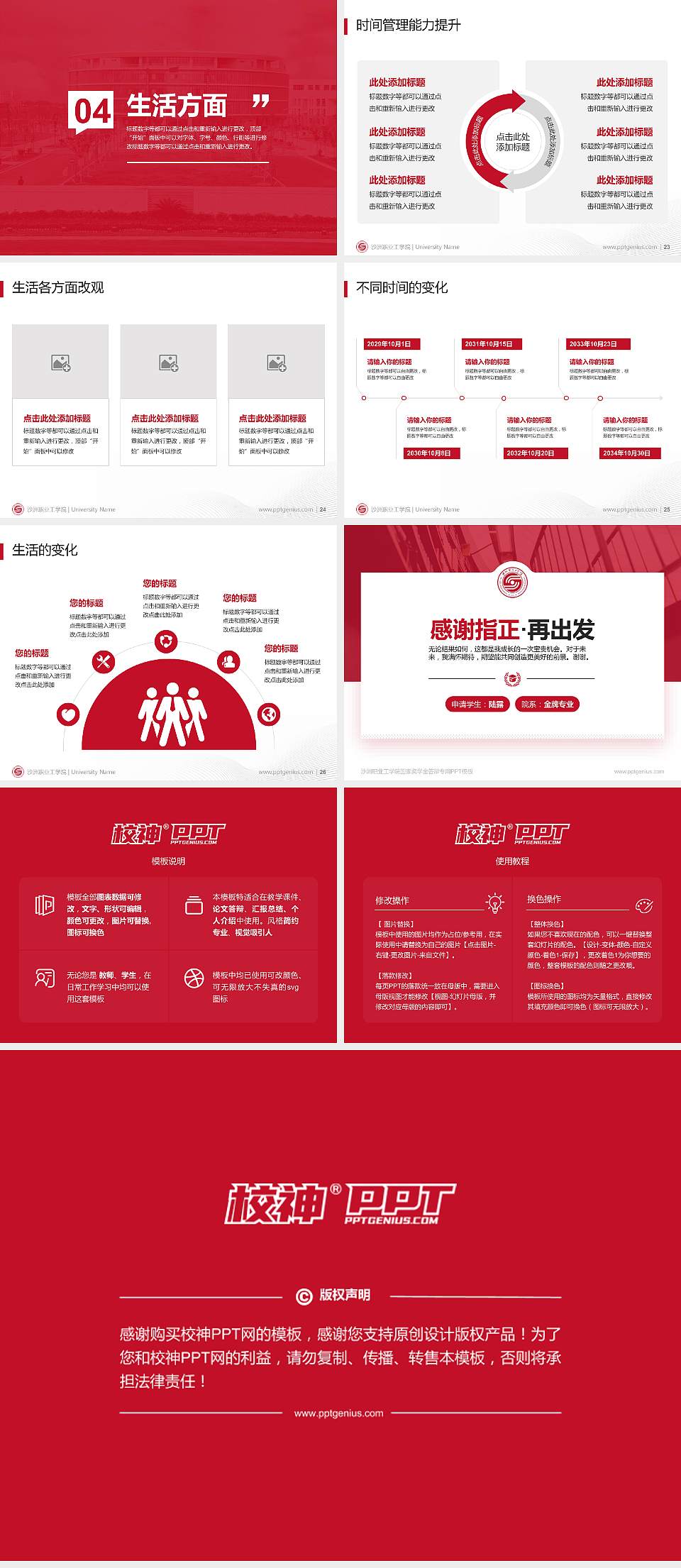 沙洲职业工学院专用国家奖学金答辩PPT模板4:3格式幻灯片预览图4