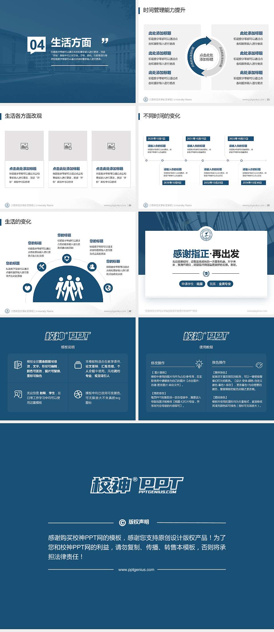 江苏师范大学科文学院专用国家奖学金答辩PPT模板4:3格式幻灯片预览图4