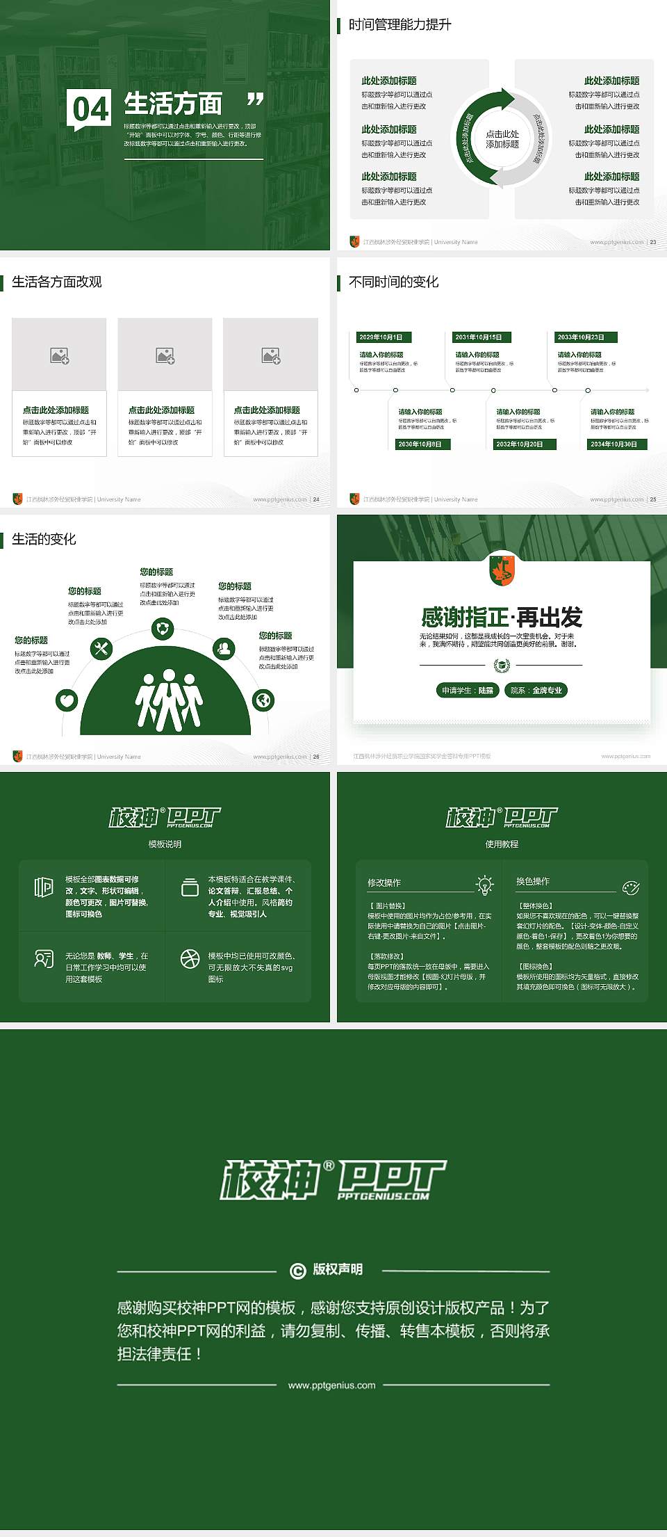 江西枫林涉外经贸职业学院专用国家奖学金答辩PPT模板4:3格式幻灯片预览图4