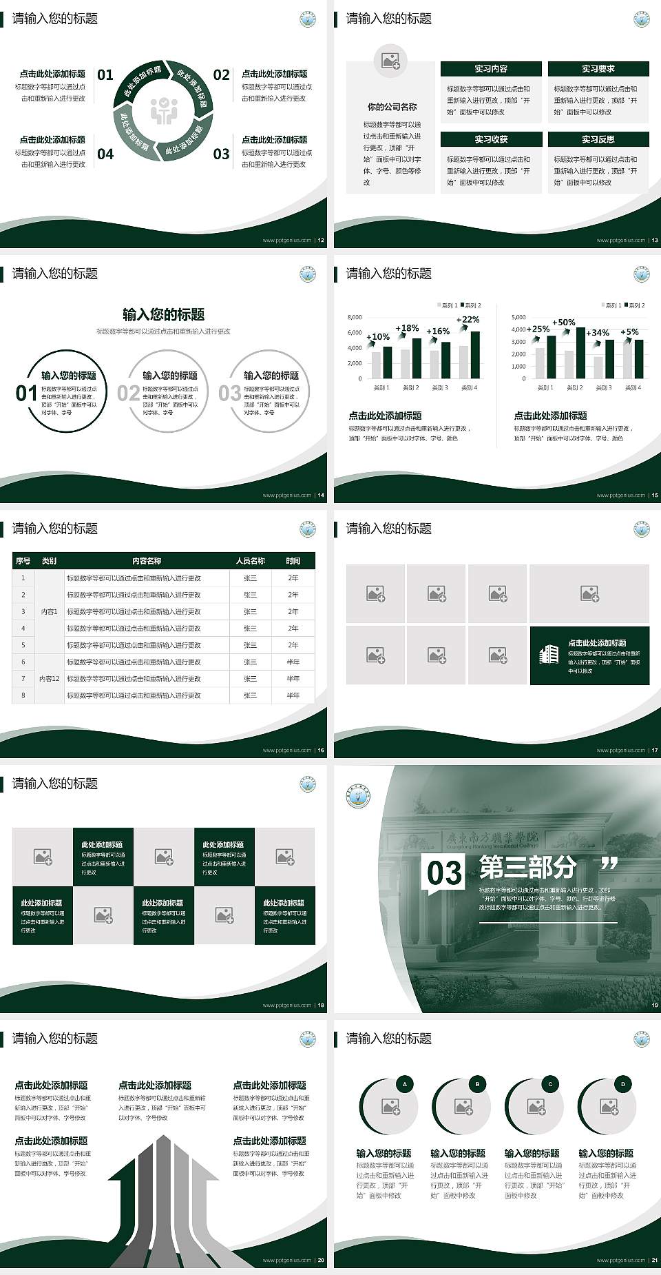 广东南方职业学院专题讲座/学术交流会PPT模板下载4:3格式幻灯片预览图3