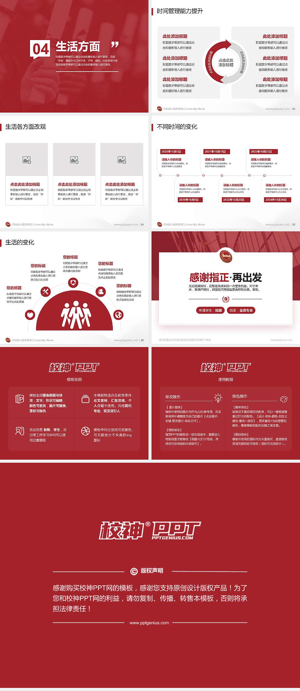 绍兴职业技术学院专用国家奖学金答辩PPT模板4:3格式幻灯片预览图4