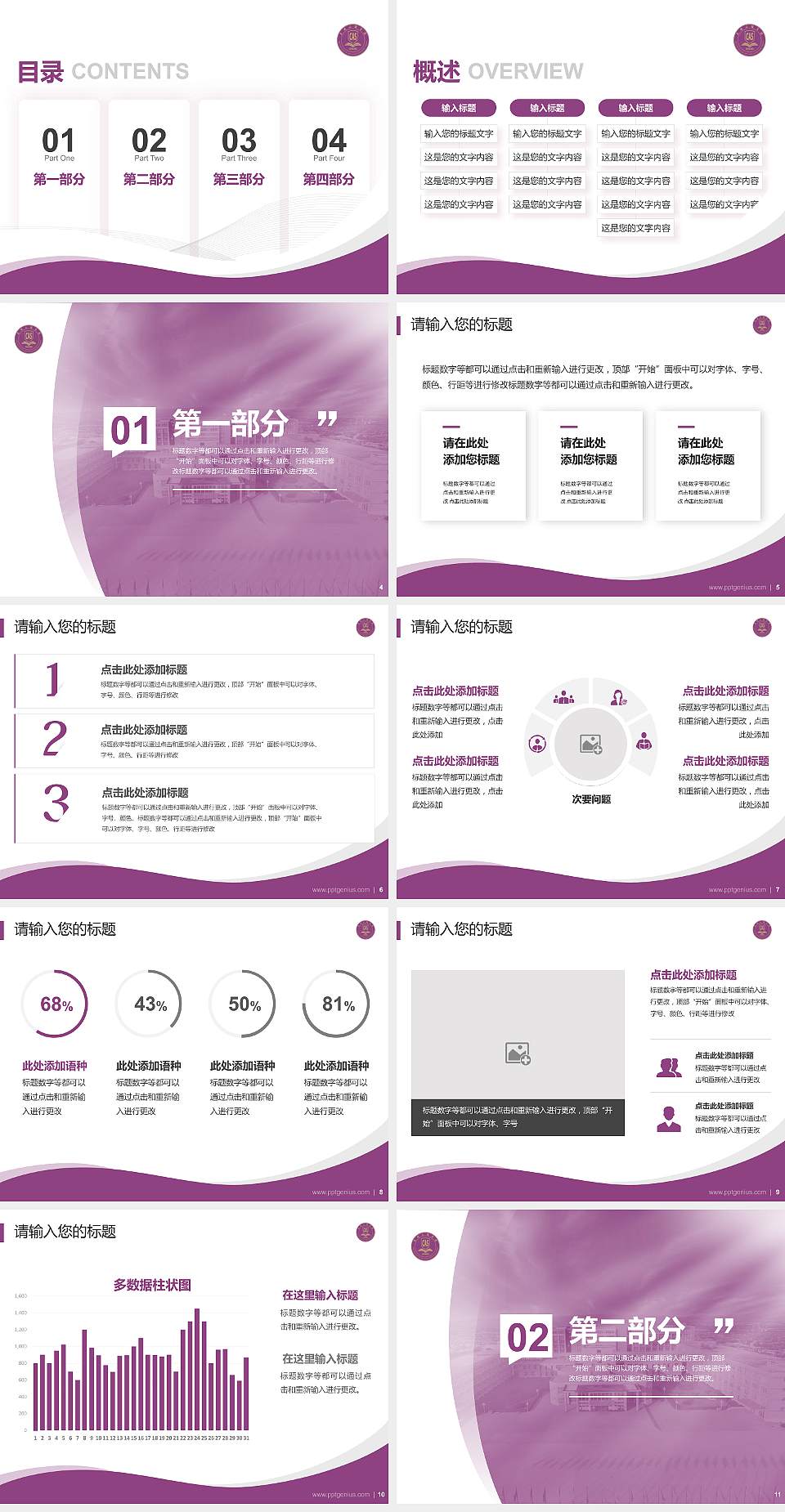 昆明文理学院专题讲座/学术交流会PPT模板下载4:3格式幻灯片预览图2