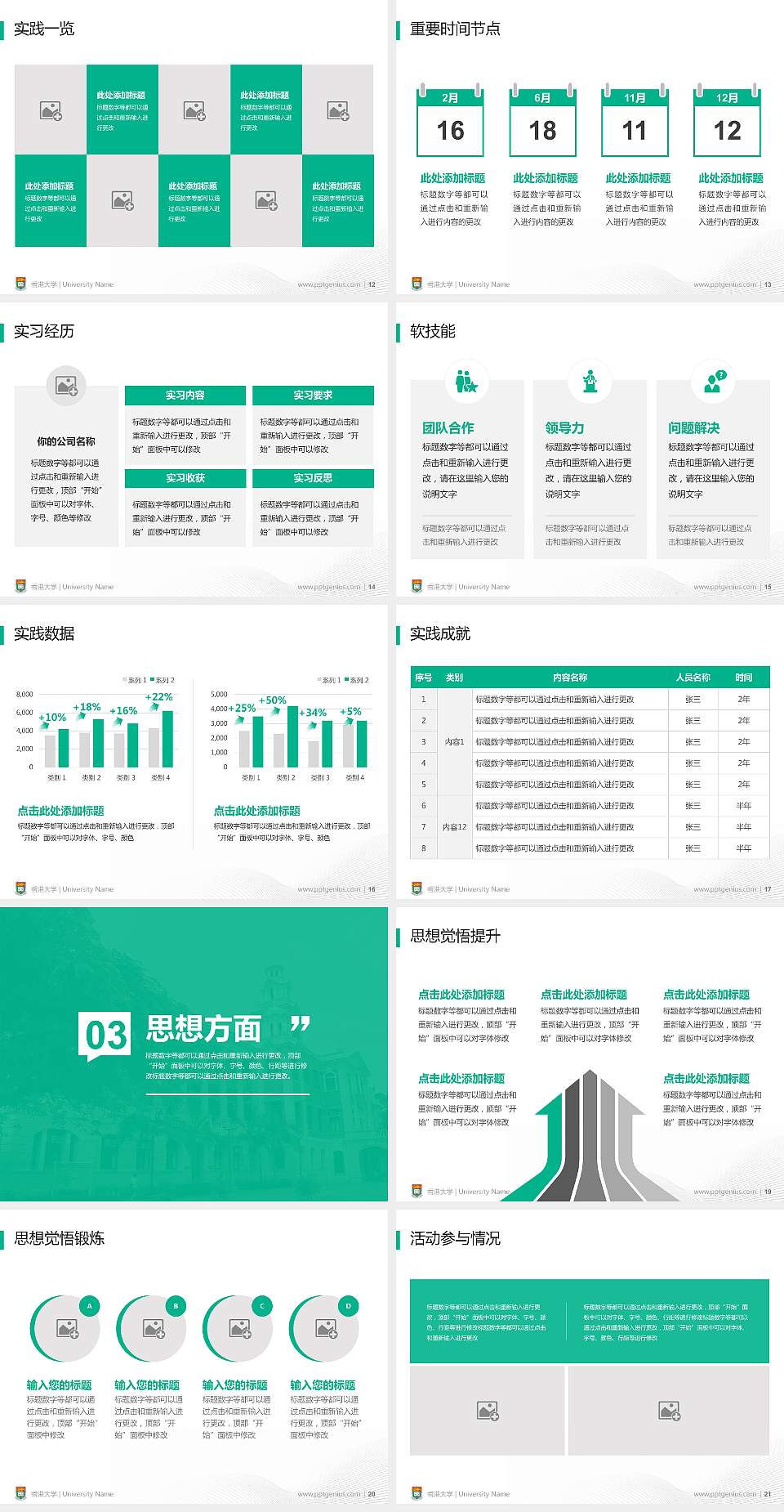 香港大学专用国家奖学金答辩PPT模板4:3格式幻灯片预览图3