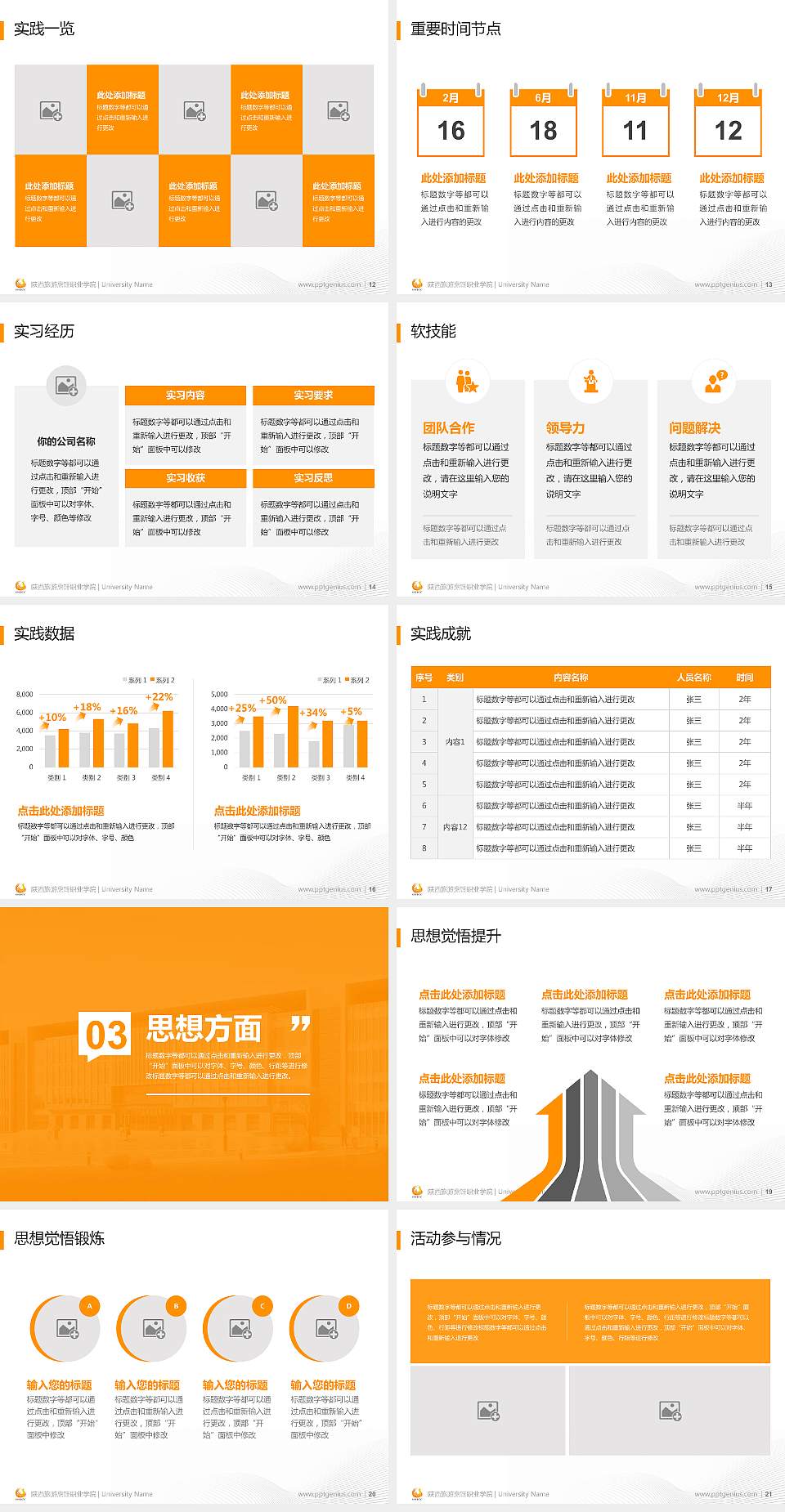 陕西旅游烹饪职业学院专用国家奖学金答辩PPT模板4:3格式幻灯片预览图3