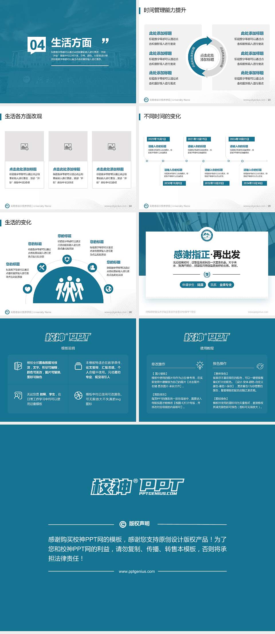 阿勒泰职业技术学院专用国家奖学金答辩PPT模板4:3格式幻灯片预览图4
