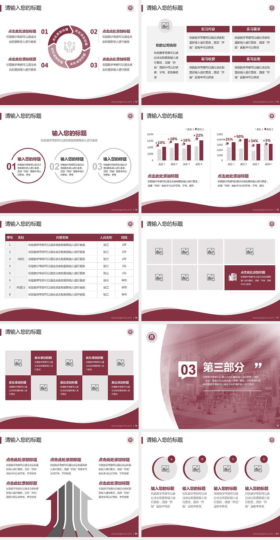 贵州经贸职业技术学院专题讲座/学术交流会PPT模板下载4:3格式幻灯片预览图3