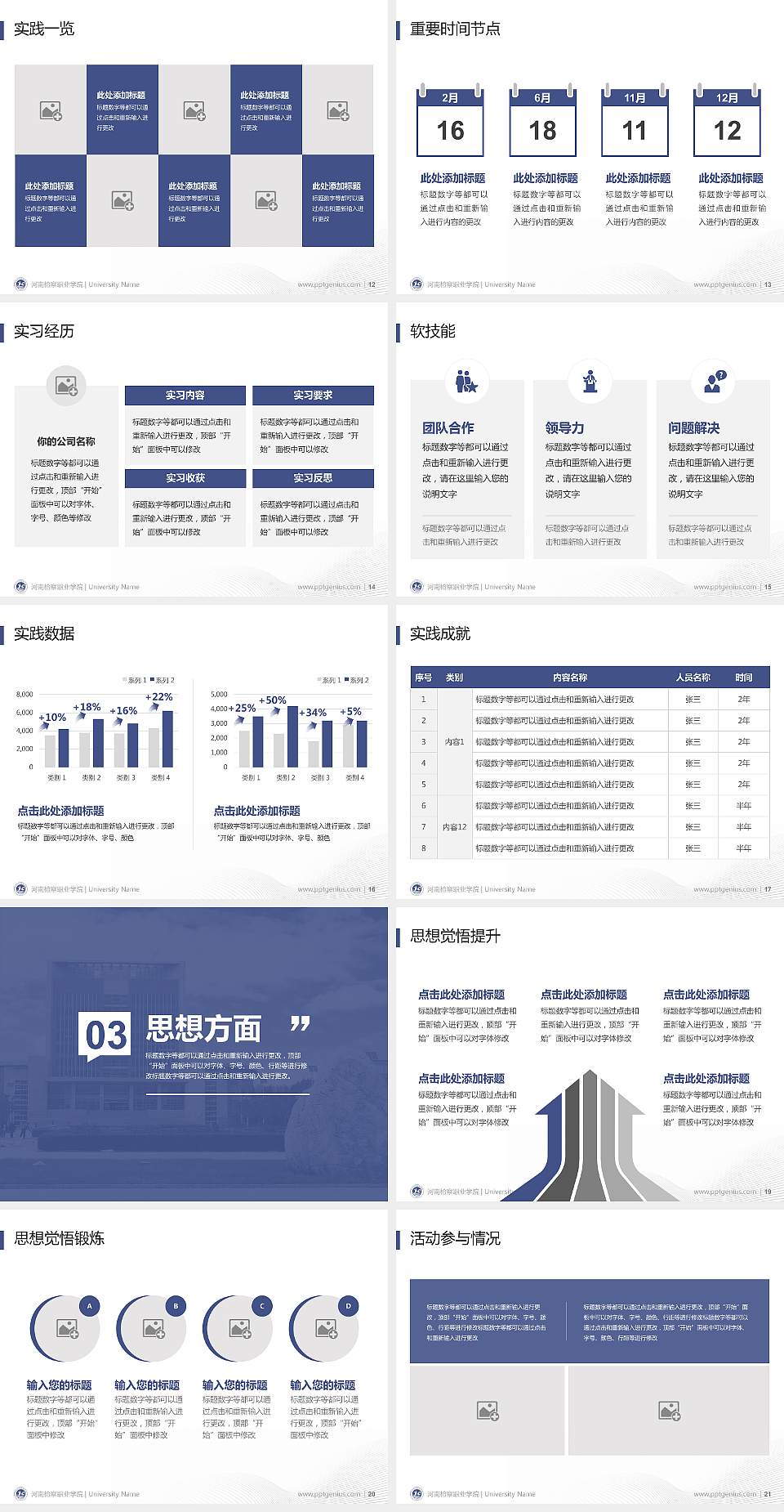河南检察职业学院专用国家奖学金答辩PPT模板4:3格式幻灯片预览图3