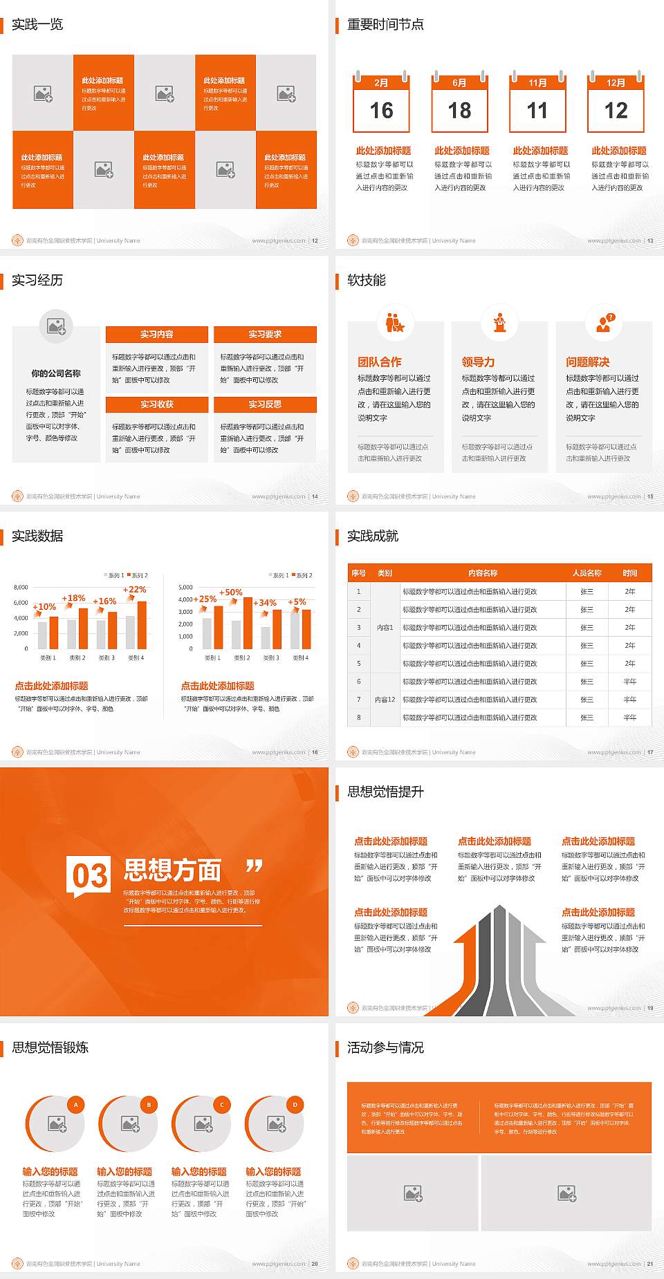 湖南有色金属职业技术学院专用国家奖学金答辩PPT模板4:3格式幻灯片预览图3
