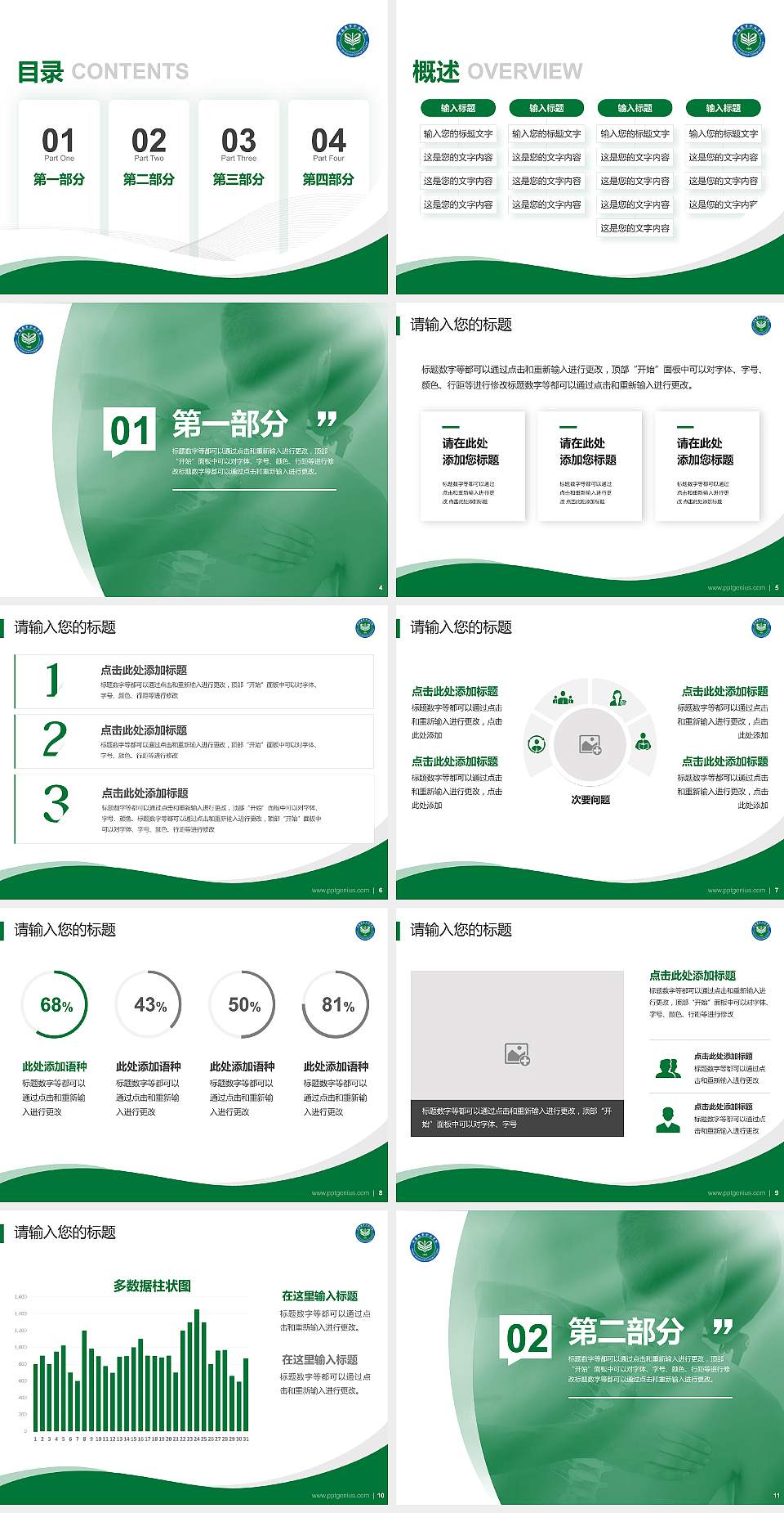 河南推拿职业学院专题讲座/学术交流会PPT模板下载4:3格式幻灯片预览图2
