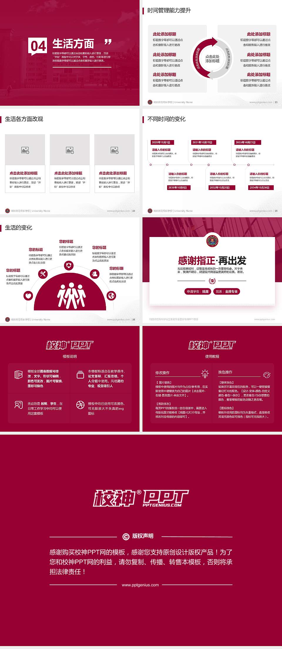 和田师范专科学校专用国家奖学金答辩PPT模板4:3格式幻灯片预览图4