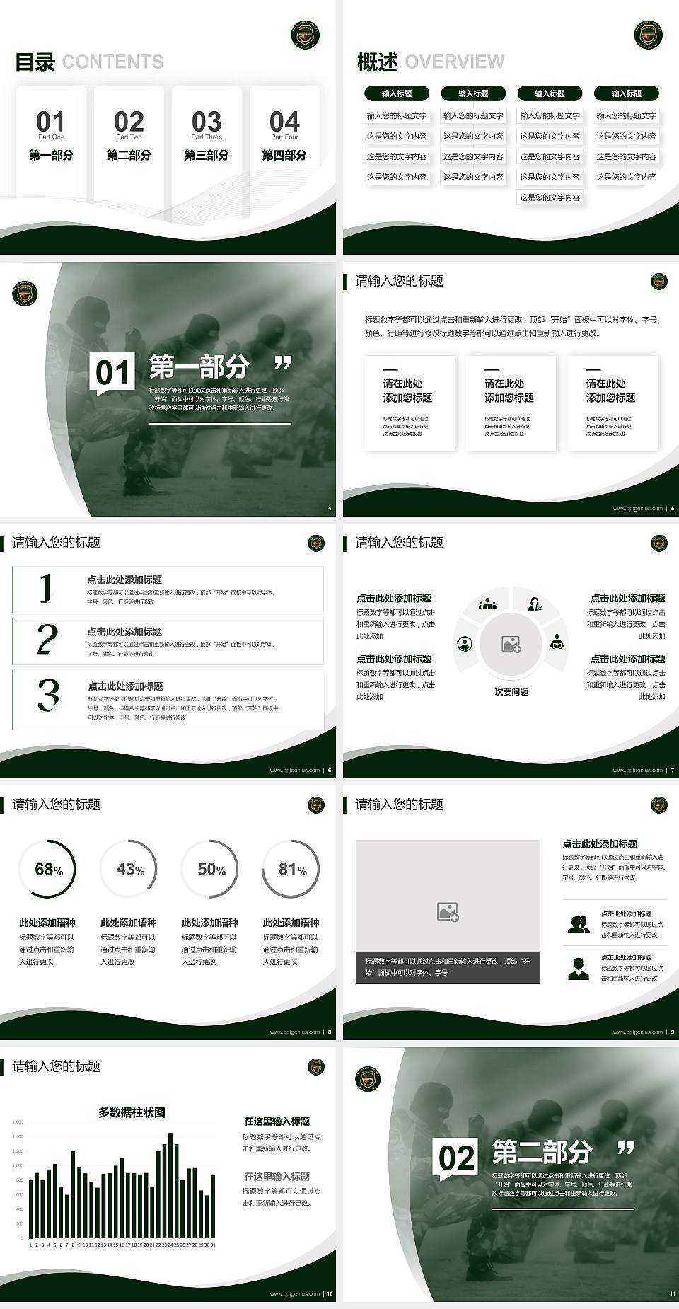 中国人民武装警察部队特种警察学院专题讲座/学术交流会PPT模板下载4:3格式幻灯片预览图2