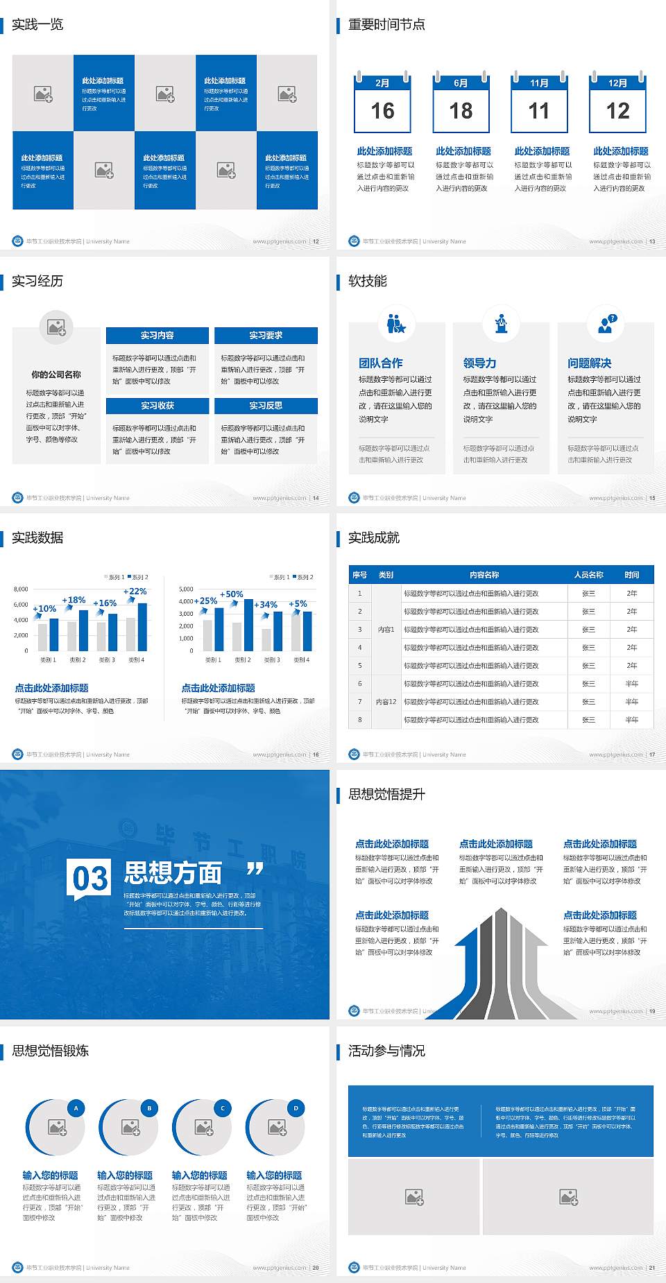 毕节工业职业技术学院专用国家奖学金答辩PPT模板4:3格式幻灯片预览图3