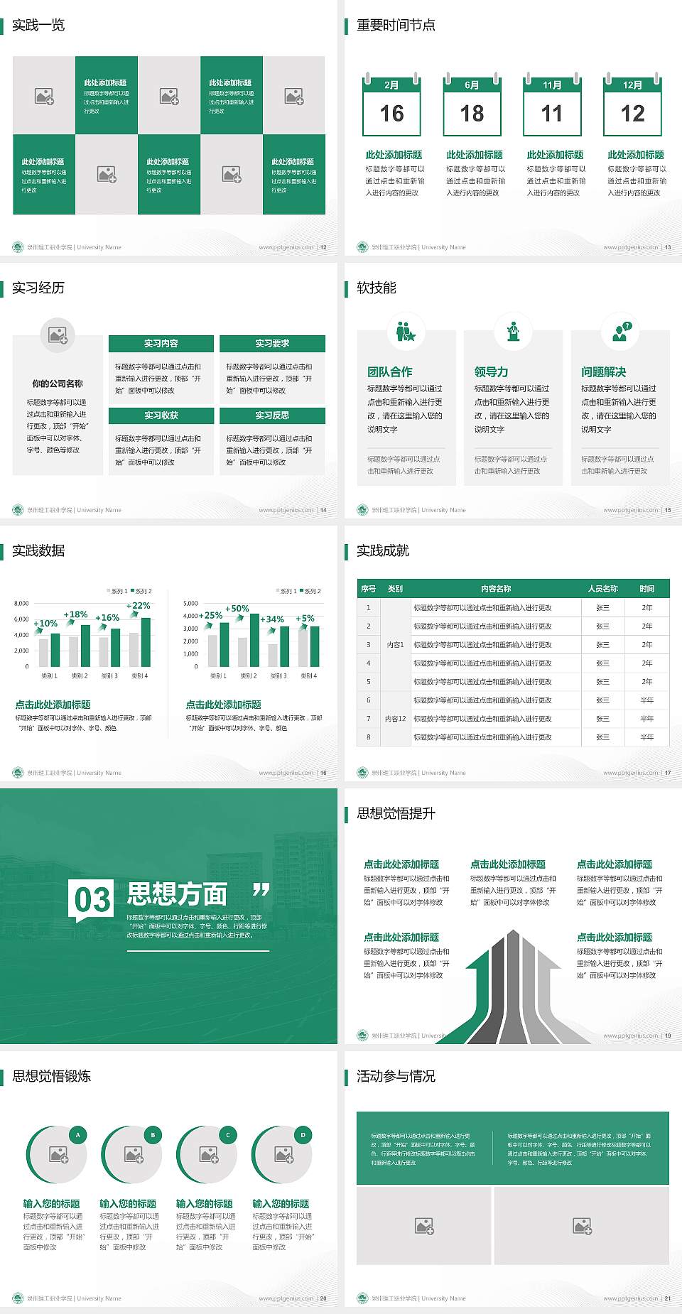 泉州理工职业学院专用国家奖学金答辩PPT模板4:3格式幻灯片预览图3
