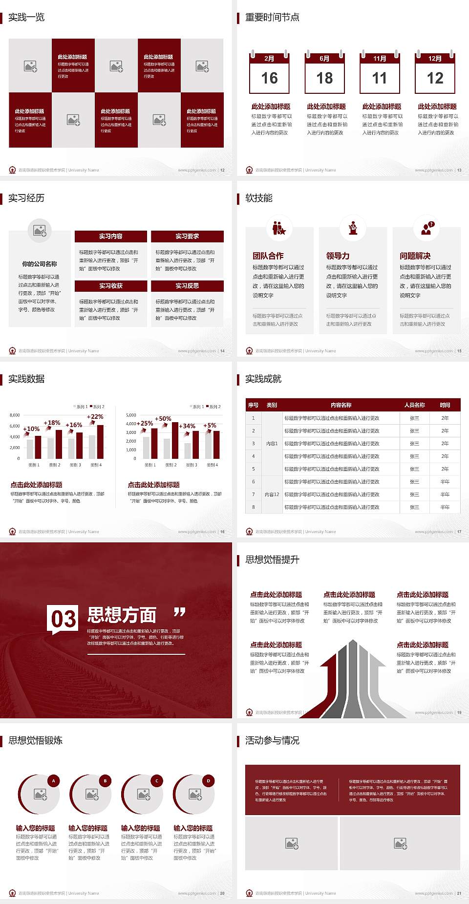 湖南铁路科技职业技术学院专用国家奖学金答辩PPT模板4:3格式幻灯片预览图3