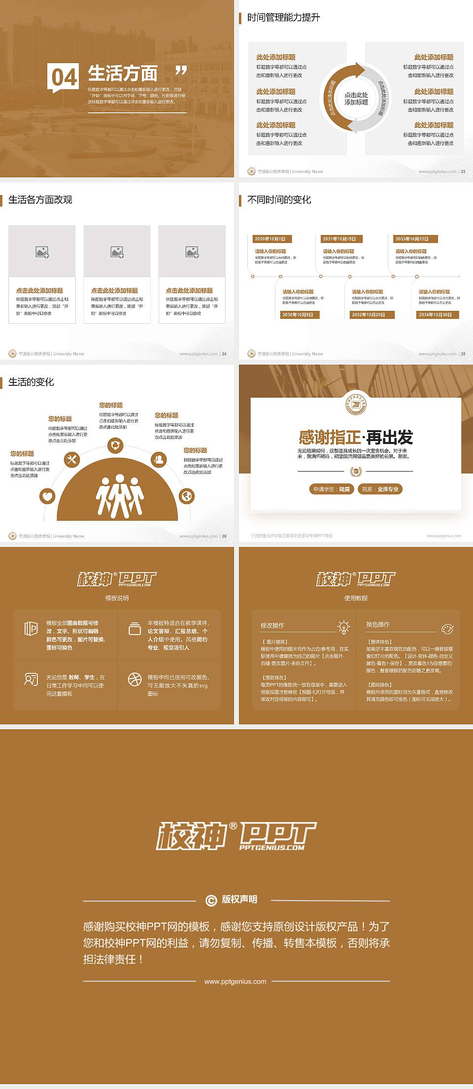 宁波职业技术学院专用国家奖学金答辩PPT模板4:3格式幻灯片预览图4