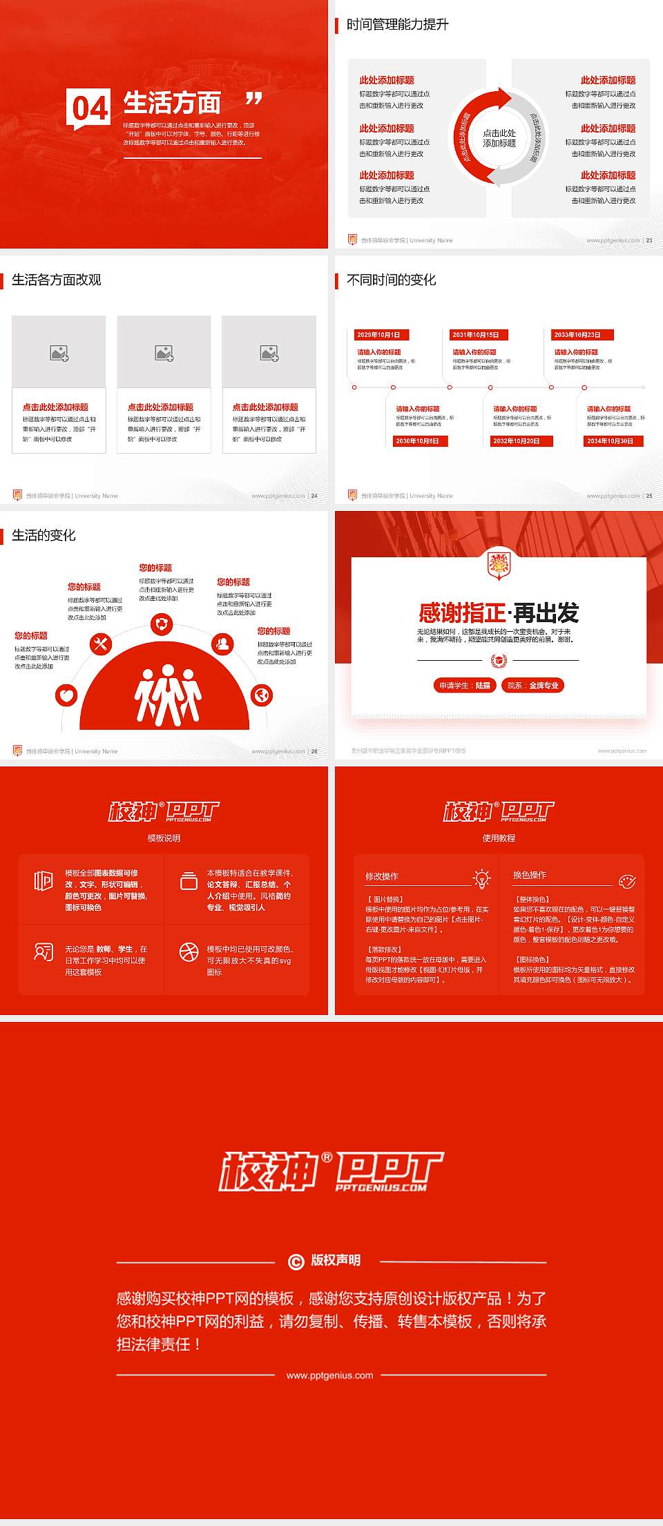 贵州盛华职业学院专用国家奖学金答辩PPT模板4:3格式幻灯片预览图4