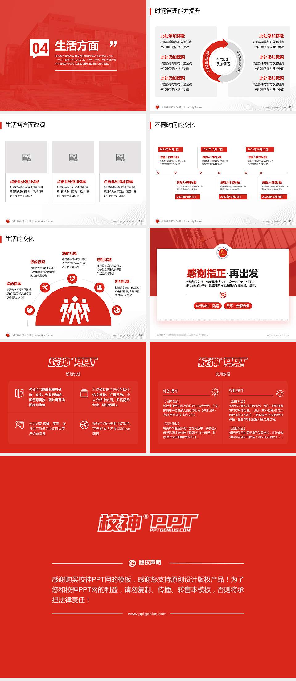 盘锦职业技术学院专用国家奖学金答辩PPT模板4:3格式幻灯片预览图4