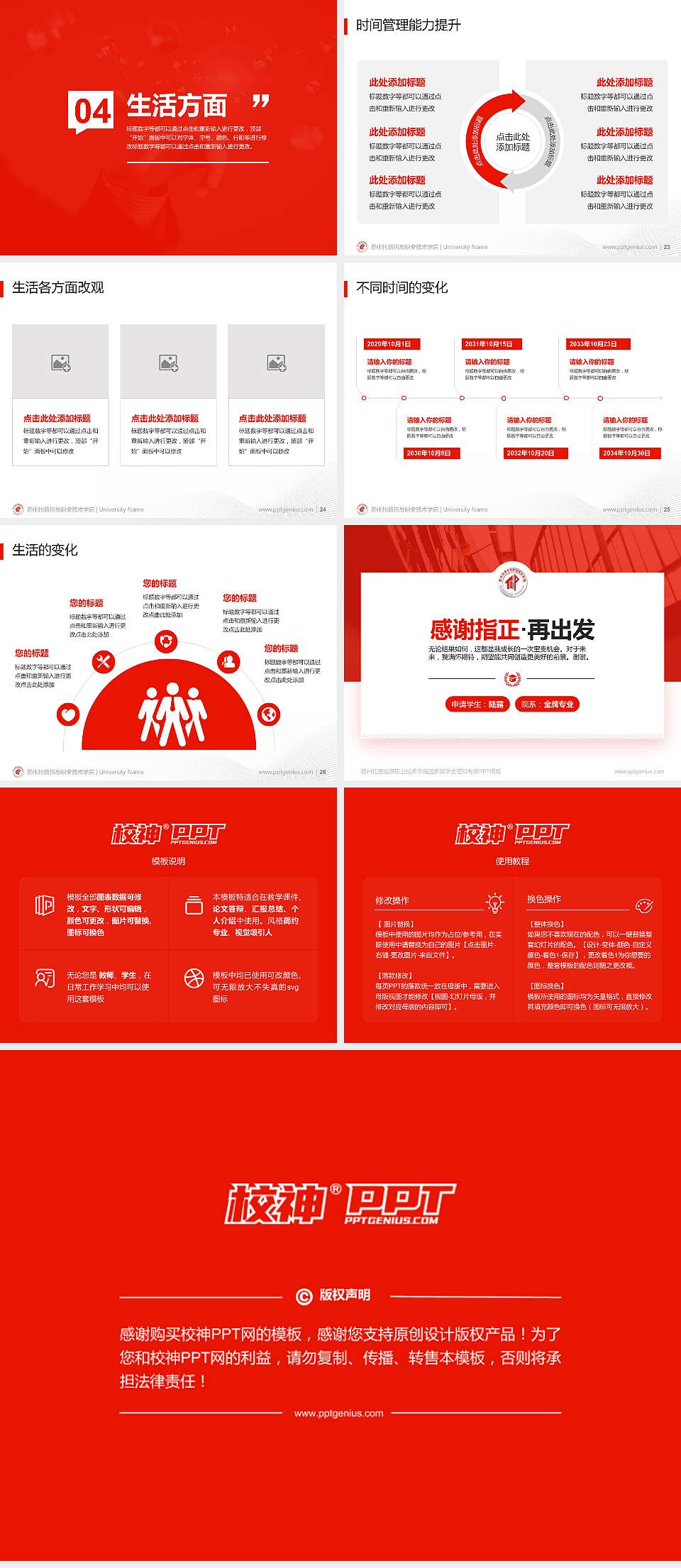 苏州托普信息职业技术学院专用国家奖学金答辩PPT模板4:3格式幻灯片预览图4