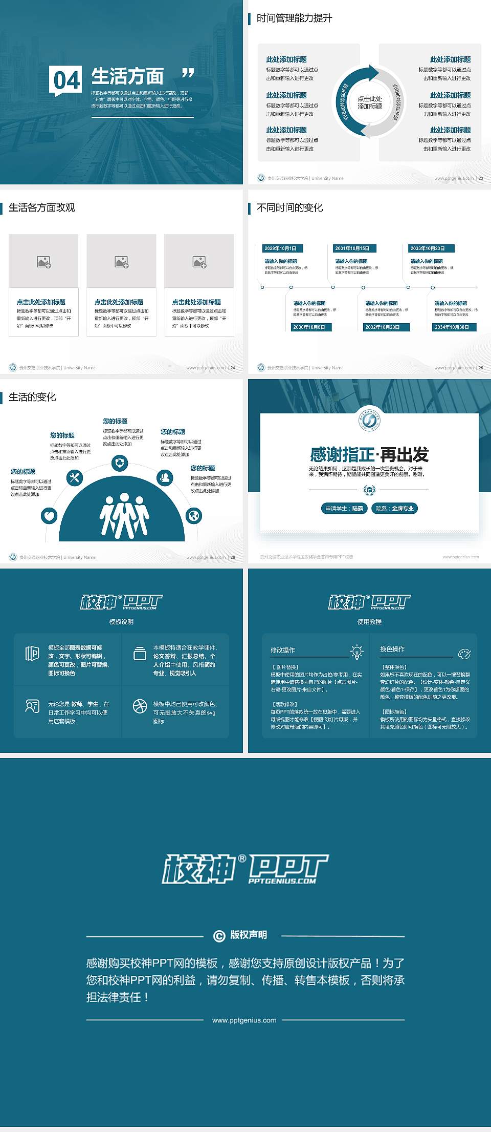 贵州交通职业技术学院专用国家奖学金答辩PPT模板4:3格式幻灯片预览图4