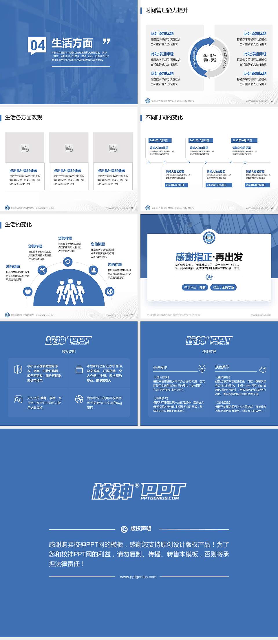 信阳涉外职业技术学院专用国家奖学金答辩PPT模板4:3格式幻灯片预览图4