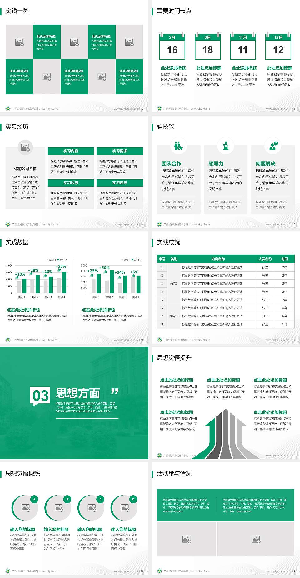 广西经贸职业技术学院专用国家奖学金答辩PPT模板4:3格式幻灯片预览图3
