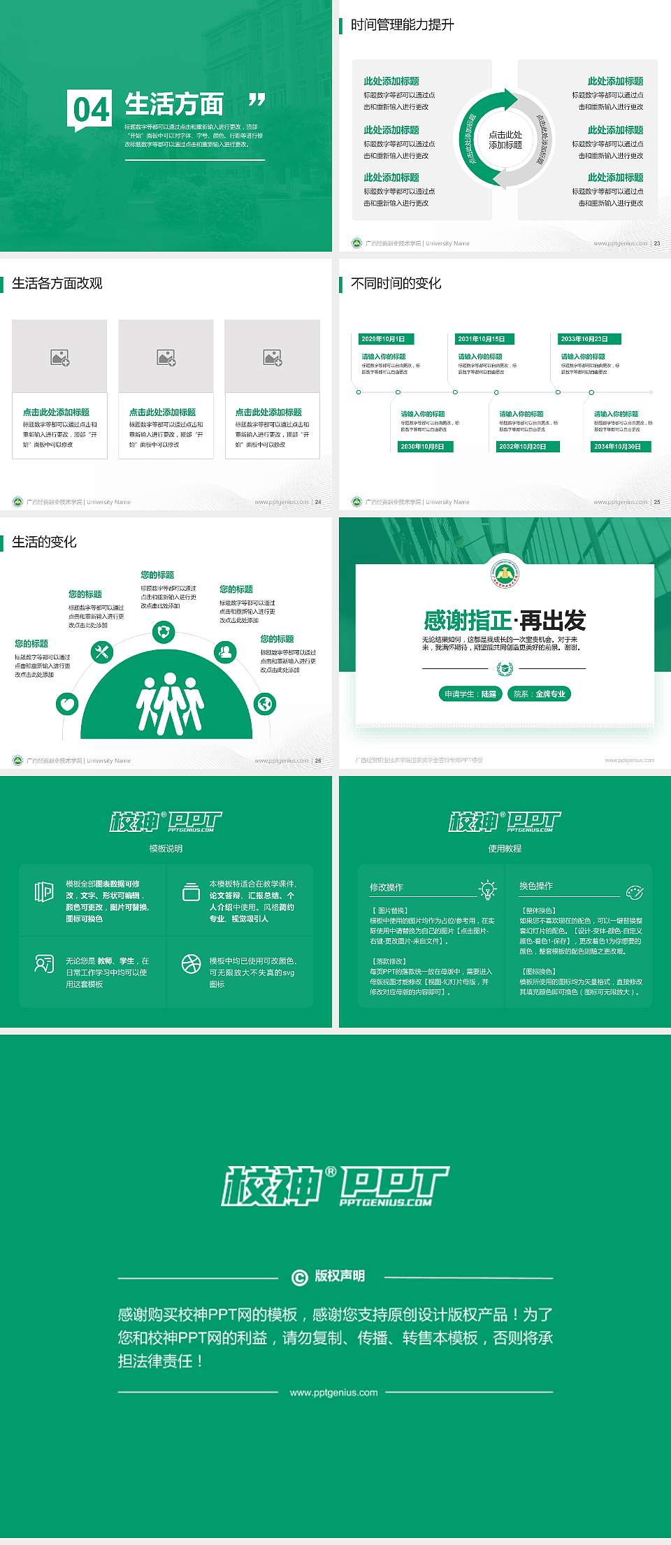 广西经贸职业技术学院专用国家奖学金答辩PPT模板4:3格式幻灯片预览图4