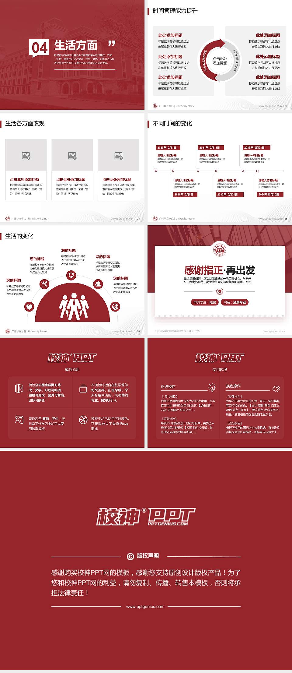 广州华立学院专用国家奖学金答辩PPT模板4:3格式幻灯片预览图4