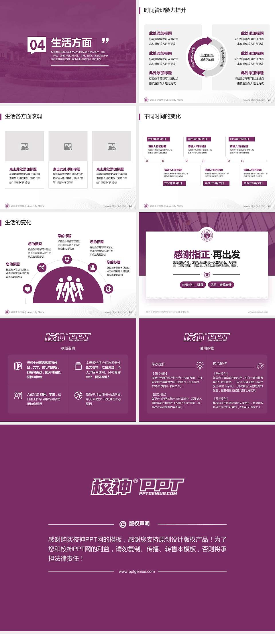 湖南工业大学专用国家奖学金答辩PPT模板4:3格式幻灯片预览图4