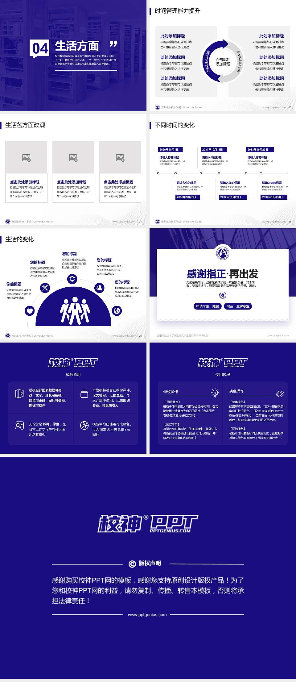 安阳职业技术学院专用国家奖学金答辩PPT模板4:3格式幻灯片预览图4