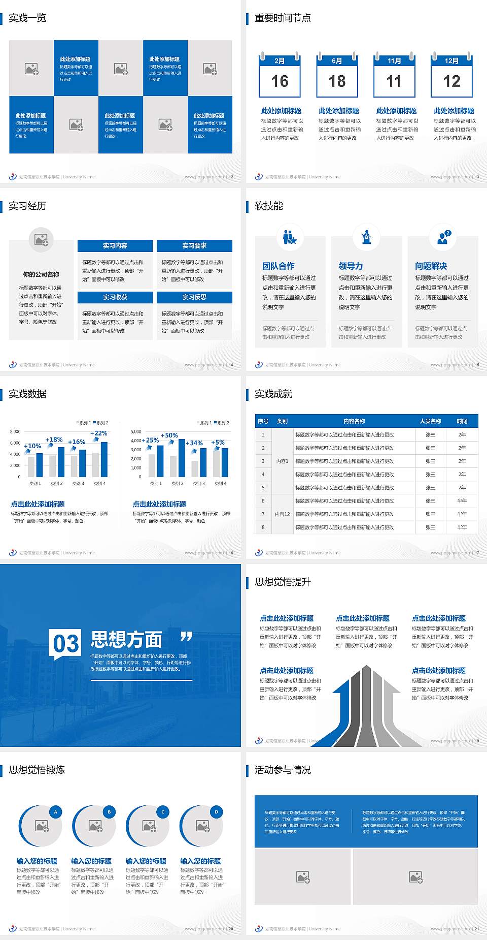 湖南信息职业技术学院专用国家奖学金答辩PPT模板4:3格式幻灯片预览图3