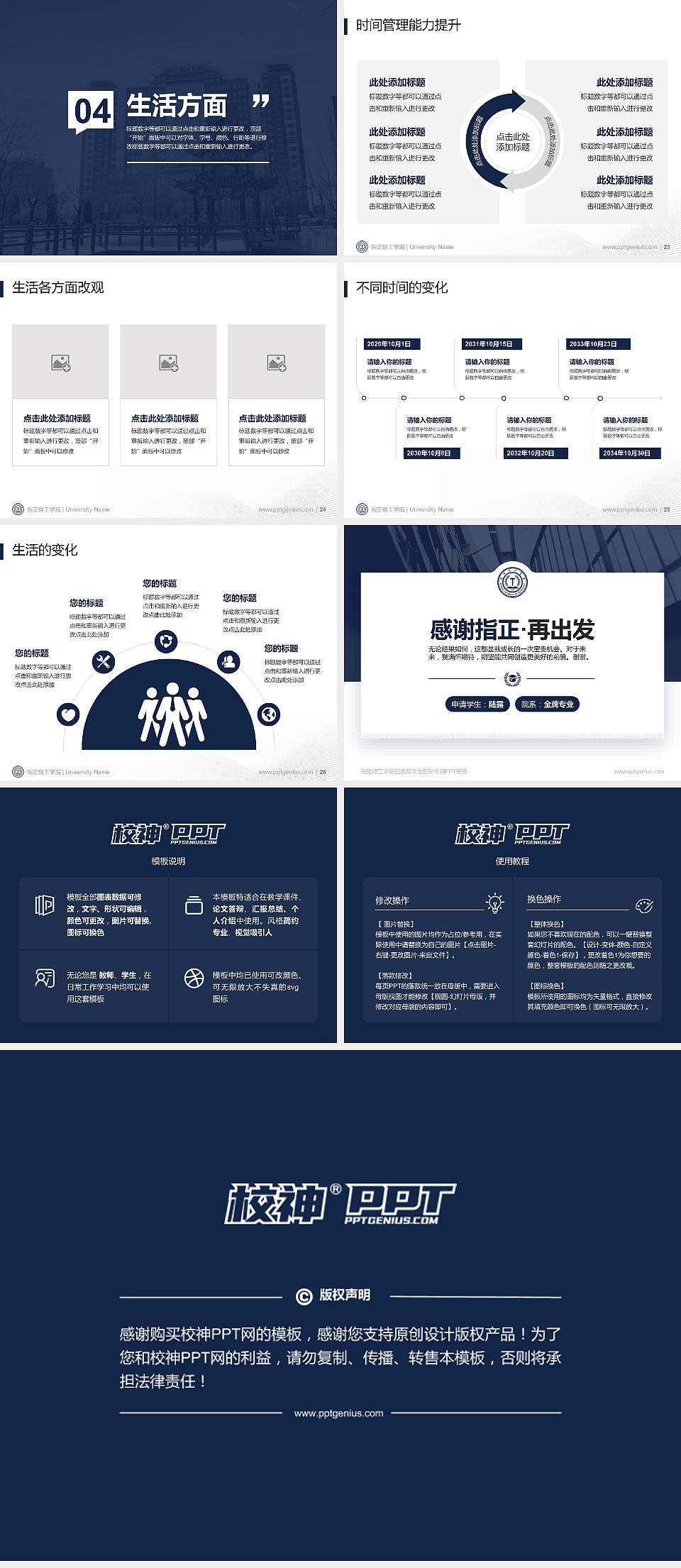 保定理工学院专用国家奖学金答辩PPT模板4:3格式幻灯片预览图4