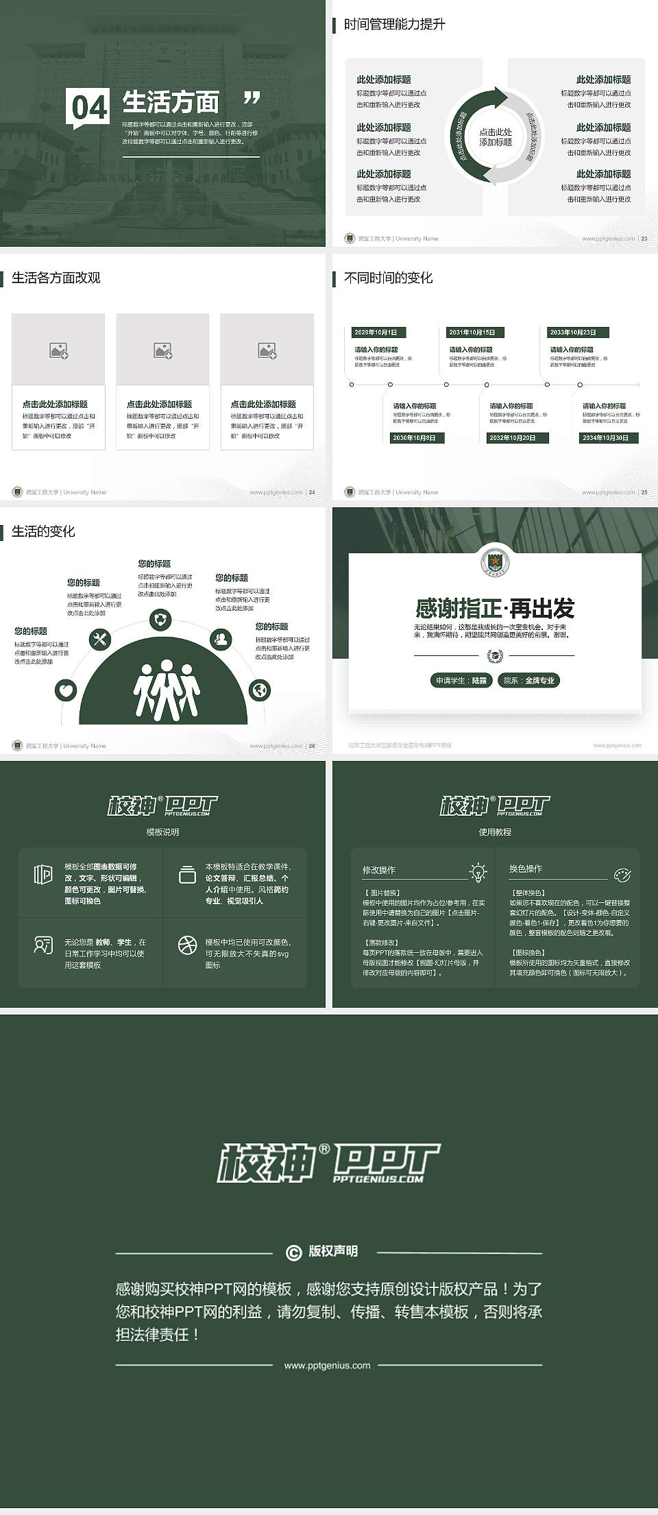 陆军工程大学专用国家奖学金答辩PPT模板4:3格式幻灯片预览图4