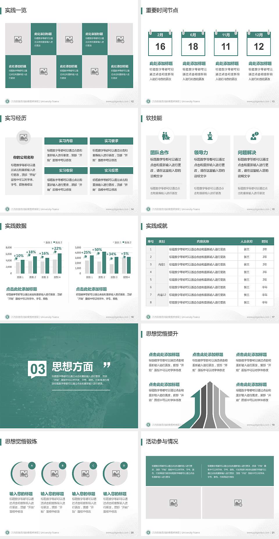 江西信息应用职业技术学院专用国家奖学金答辩PPT模板4:3格式幻灯片预览图3