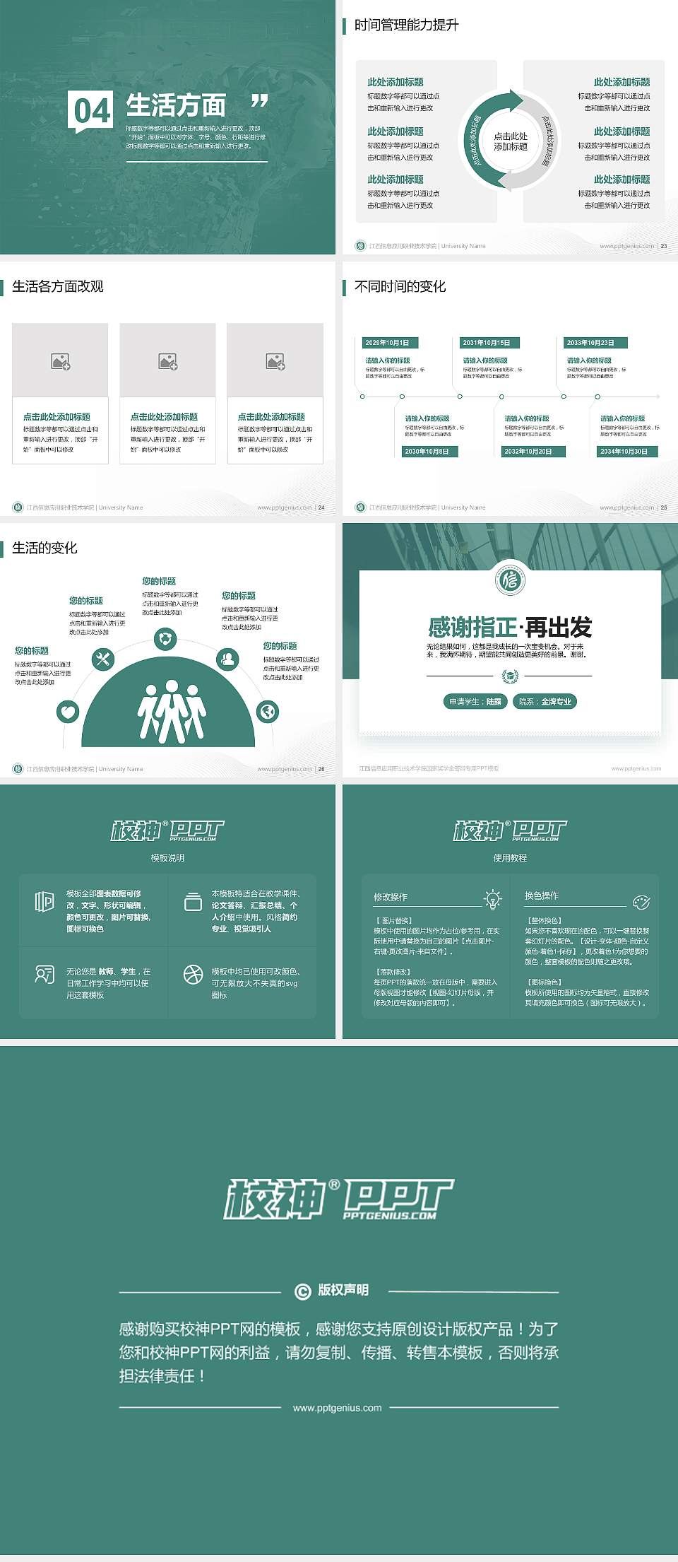 江西信息应用职业技术学院专用国家奖学金答辩PPT模板4:3格式幻灯片预览图4