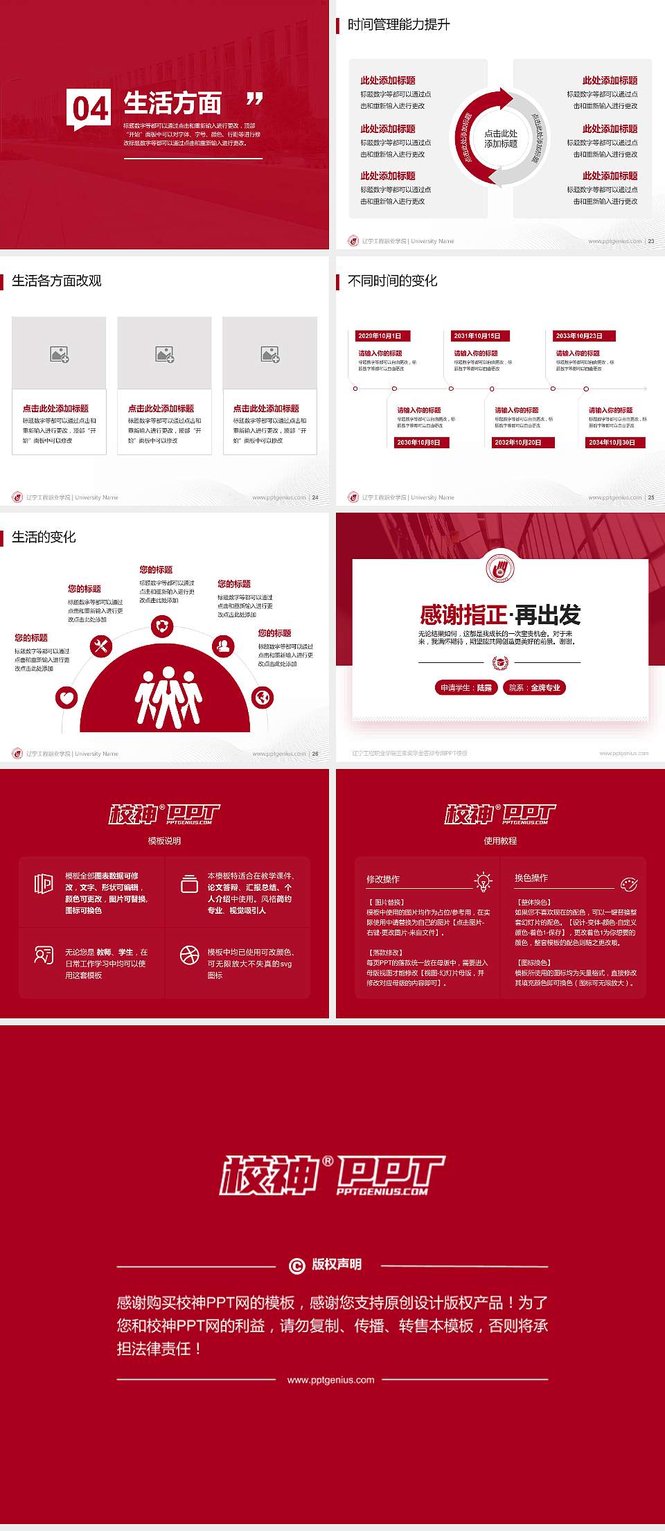 辽宁工程职业学院专用国家奖学金答辩PPT模板4:3格式幻灯片预览图4