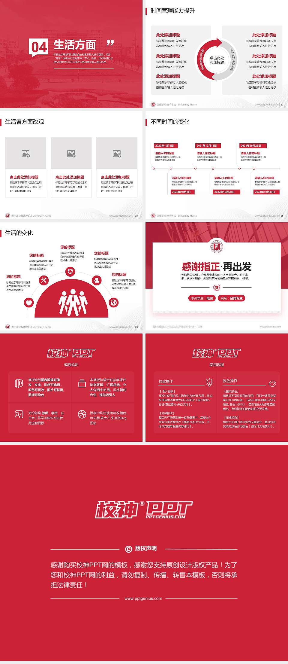 温州职业技术学院专用国家奖学金答辩PPT模板4:3格式幻灯片预览图4